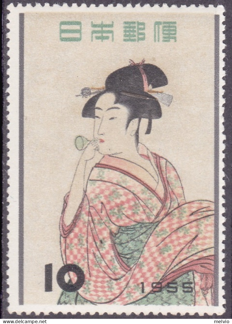 1955-Giappone (MNH=**) S.1v."Settimana Filatelica,quadro"catalogo Euro 20 - Autres & Non Classés