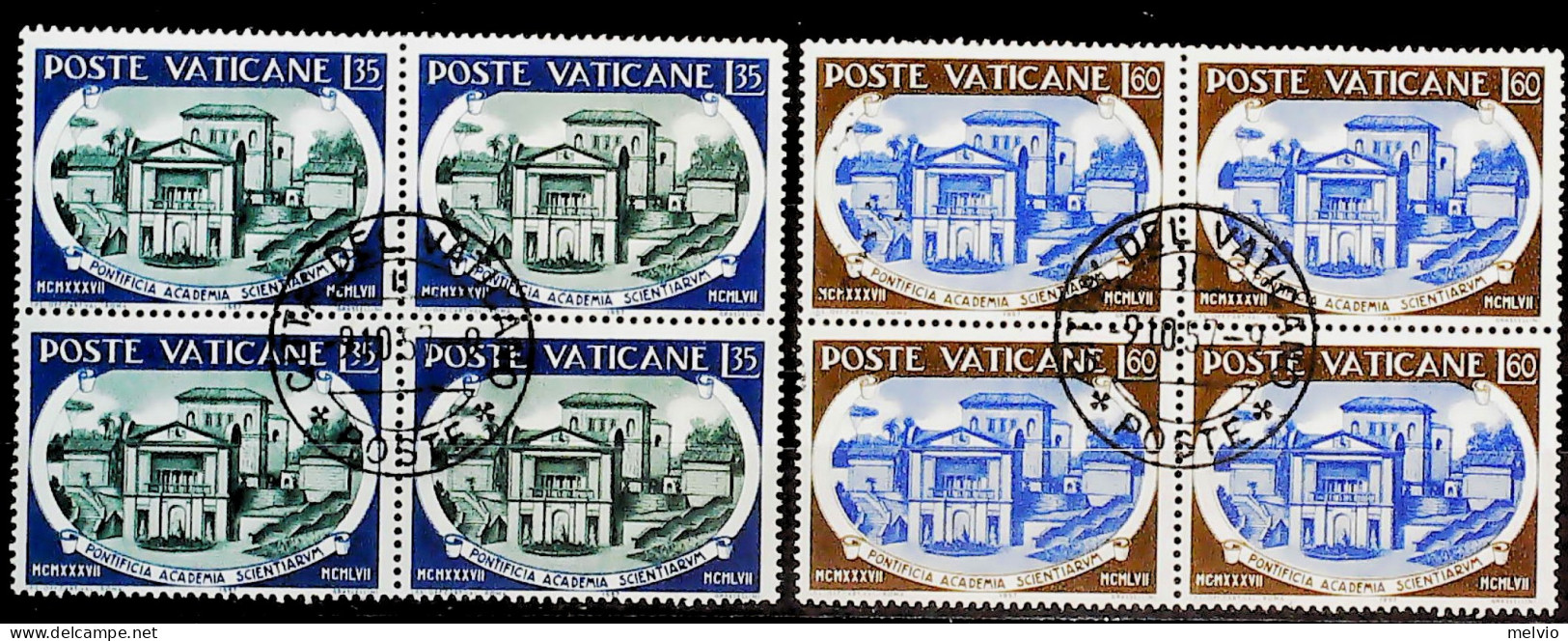1957-Vaticano (O=used) S.2v.quartina"anniversario Della Pontificia Accademia Del - Other & Unclassified