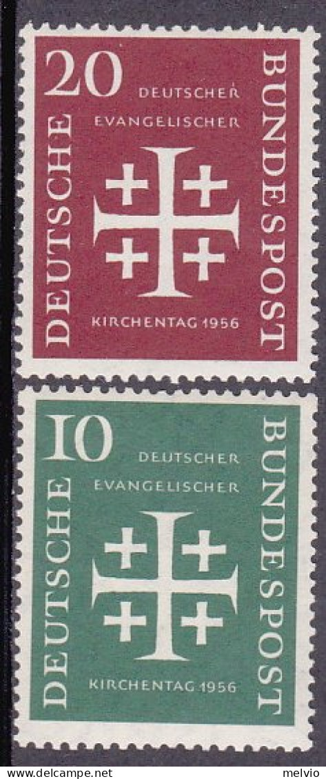 1956-Germania (MNH=**) S.2v."Giornata Della Chiesa Evangelica"catalogo Unificato - Other & Unclassified