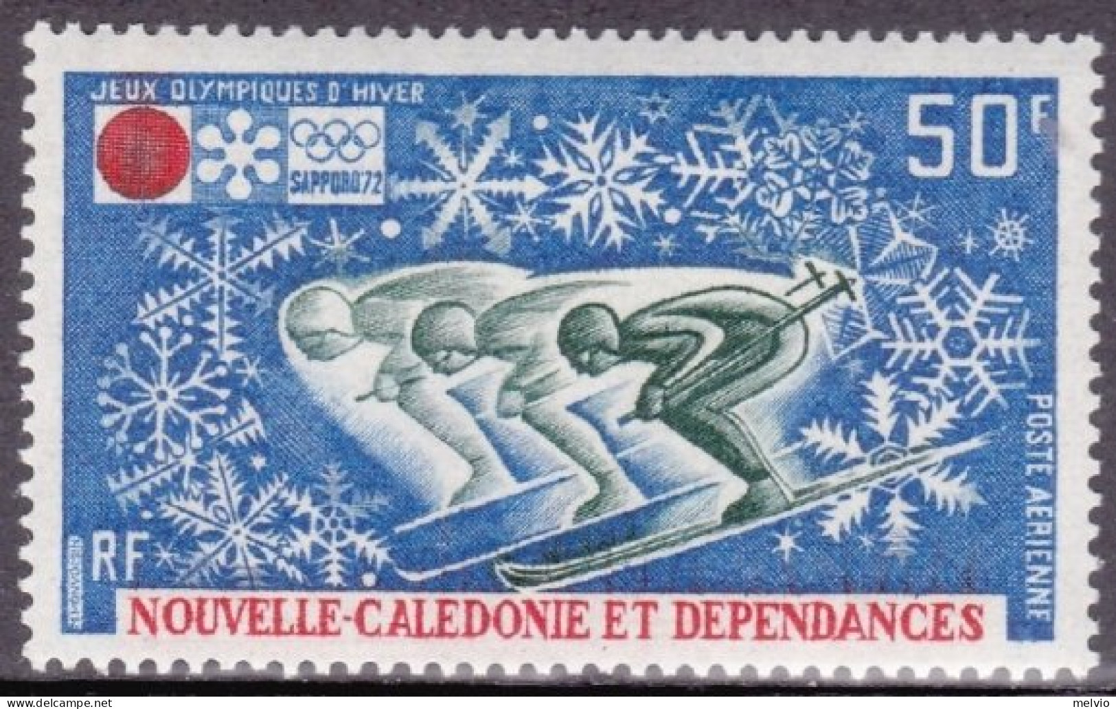1972-Nuova Caledonia (MNH=**)posta Aerea S.1v."giochi Olimpici Invernali A Sappo - Neufs