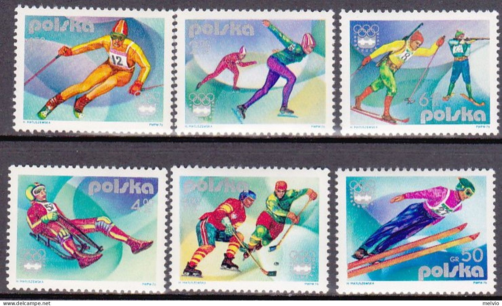 1976-Polonia (MNH=**) S.6v."giochi Olimpici Invernali Di Innsbruck"cat.Yvert Eur - Autres & Non Classés