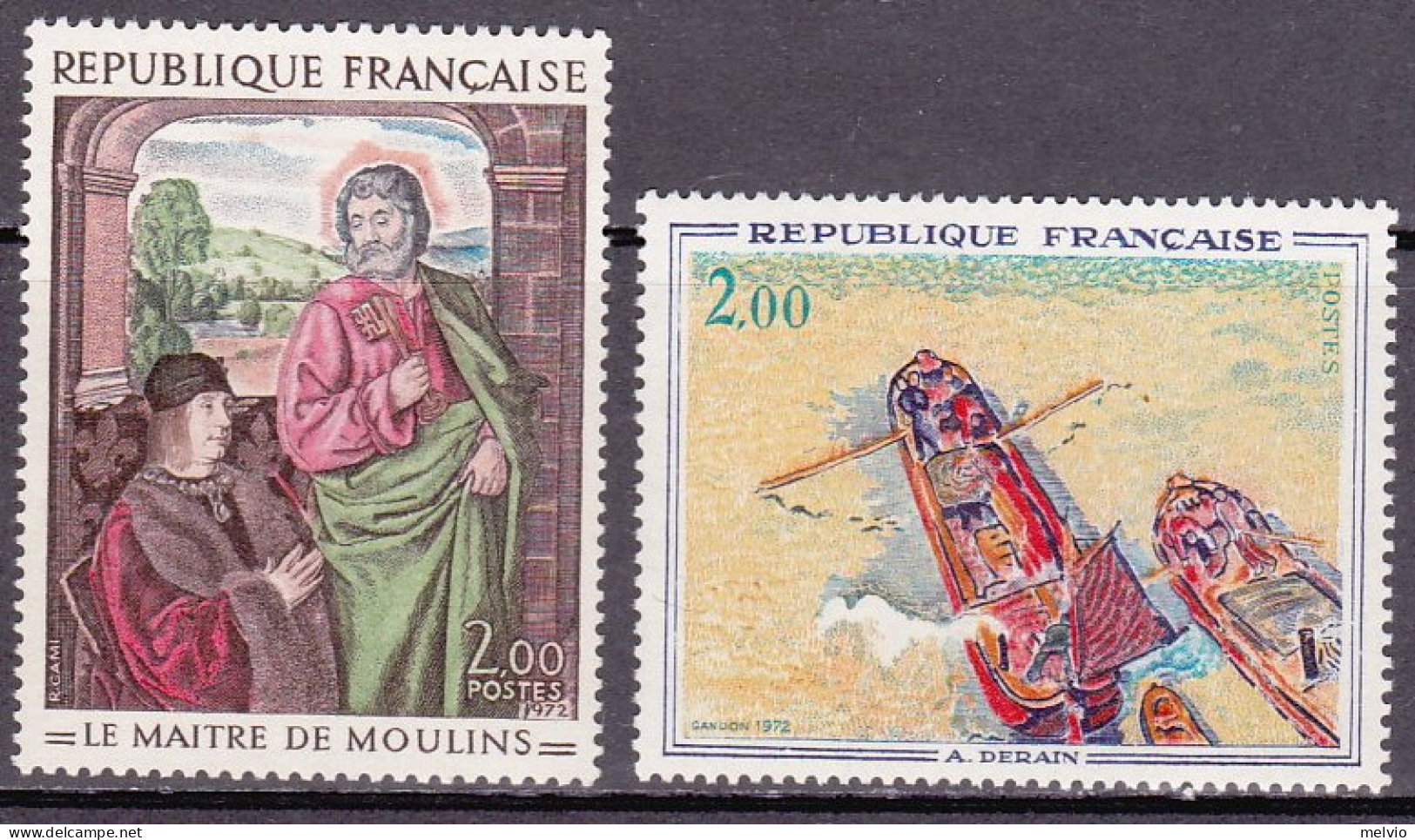1972-Francia (MNH=**) S.2v."Opere D'arte,quadri"catalogo Unificato Euro 4,10 - Ongebruikt