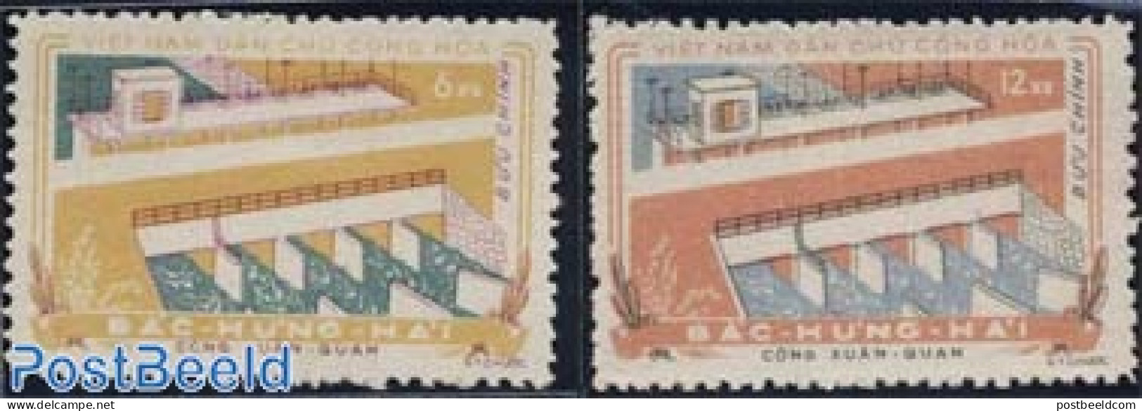 Vietnam 1959 Xuan-Quan Dam 2v, Mint NH, Nature - Water, Dams & Falls - Autres & Non Classés