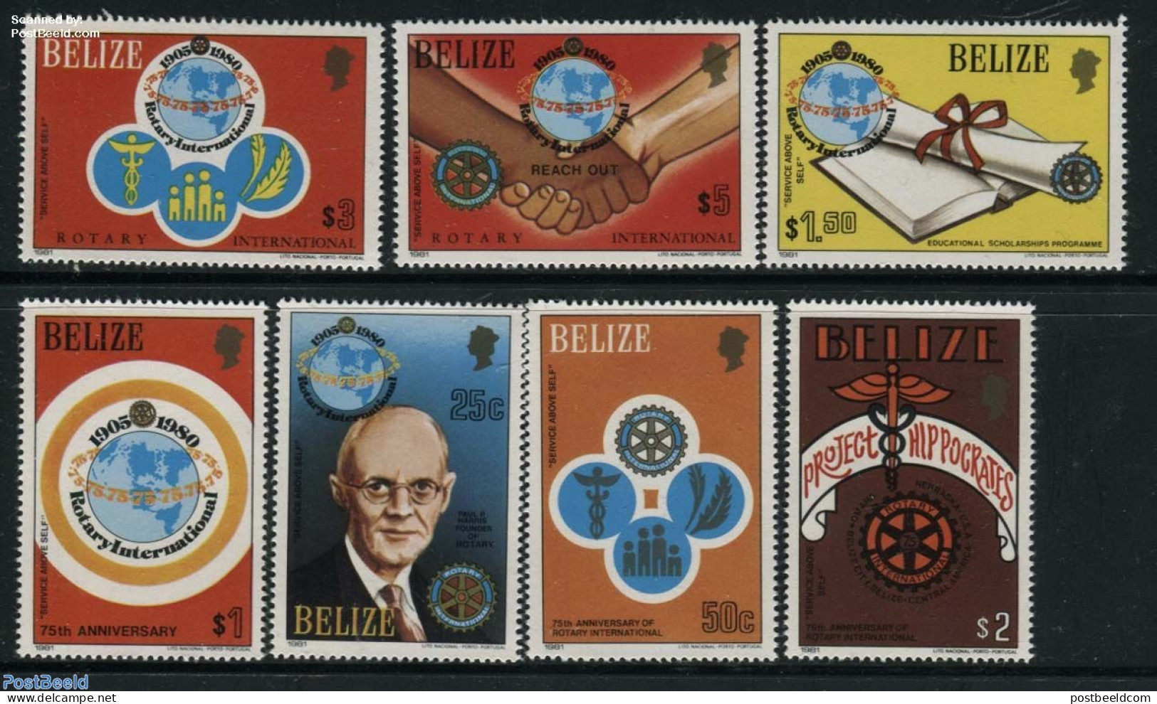Belize/British Honduras 1981 Rotary 7v, Mint NH, Various - Globes - Maps - Rotary - Géographie