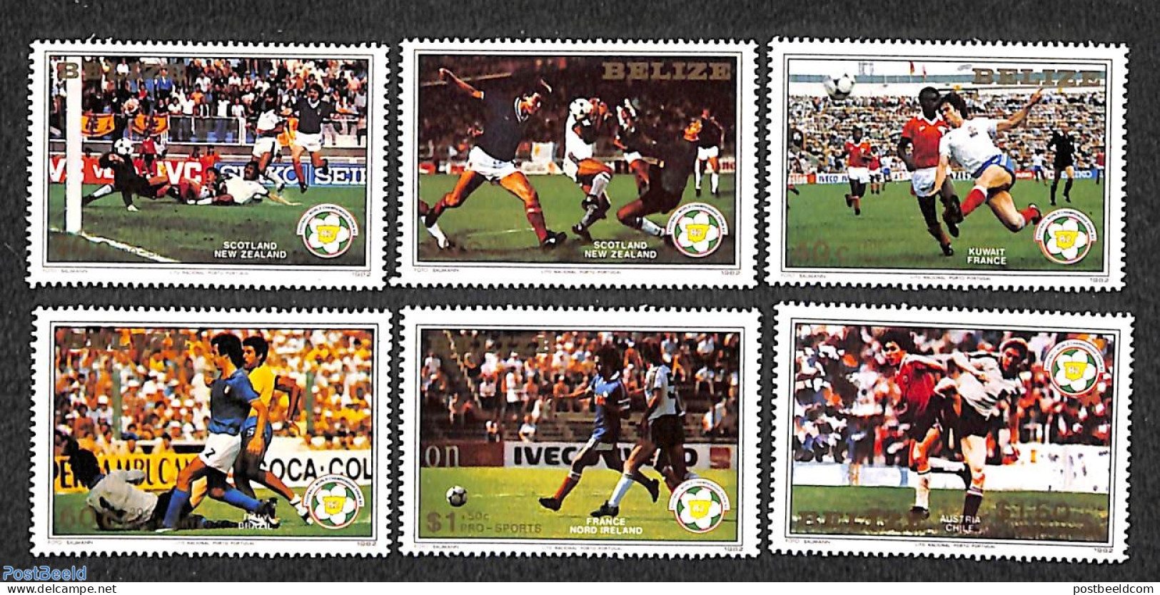 Belize/British Honduras 1982 Football 6v, Mint NH, Sport - Football - Sport (other And Mixed) - Honduras Britannique (...-1970)
