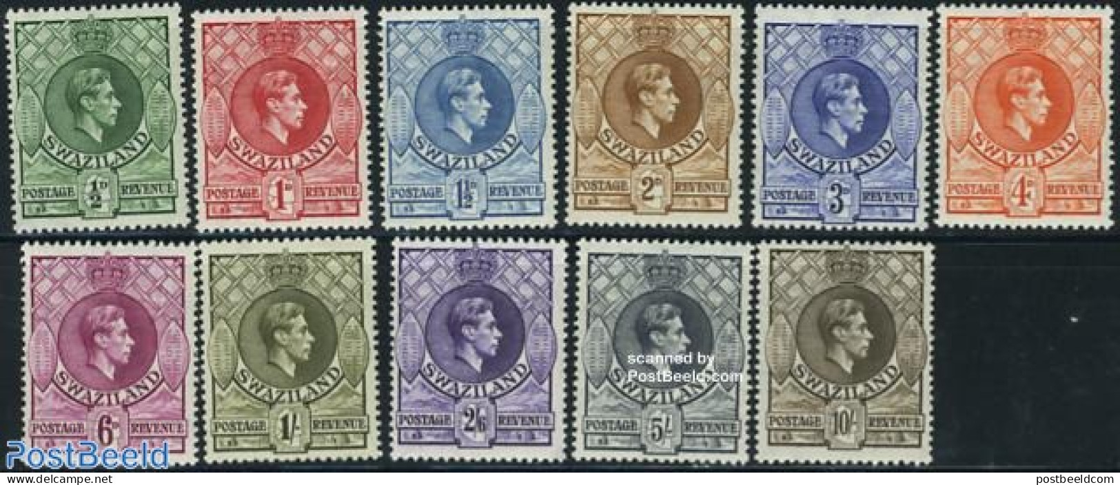 Eswatini/Swaziland 1938 Definitives 11v, Mint NH - Swaziland (1968-...)