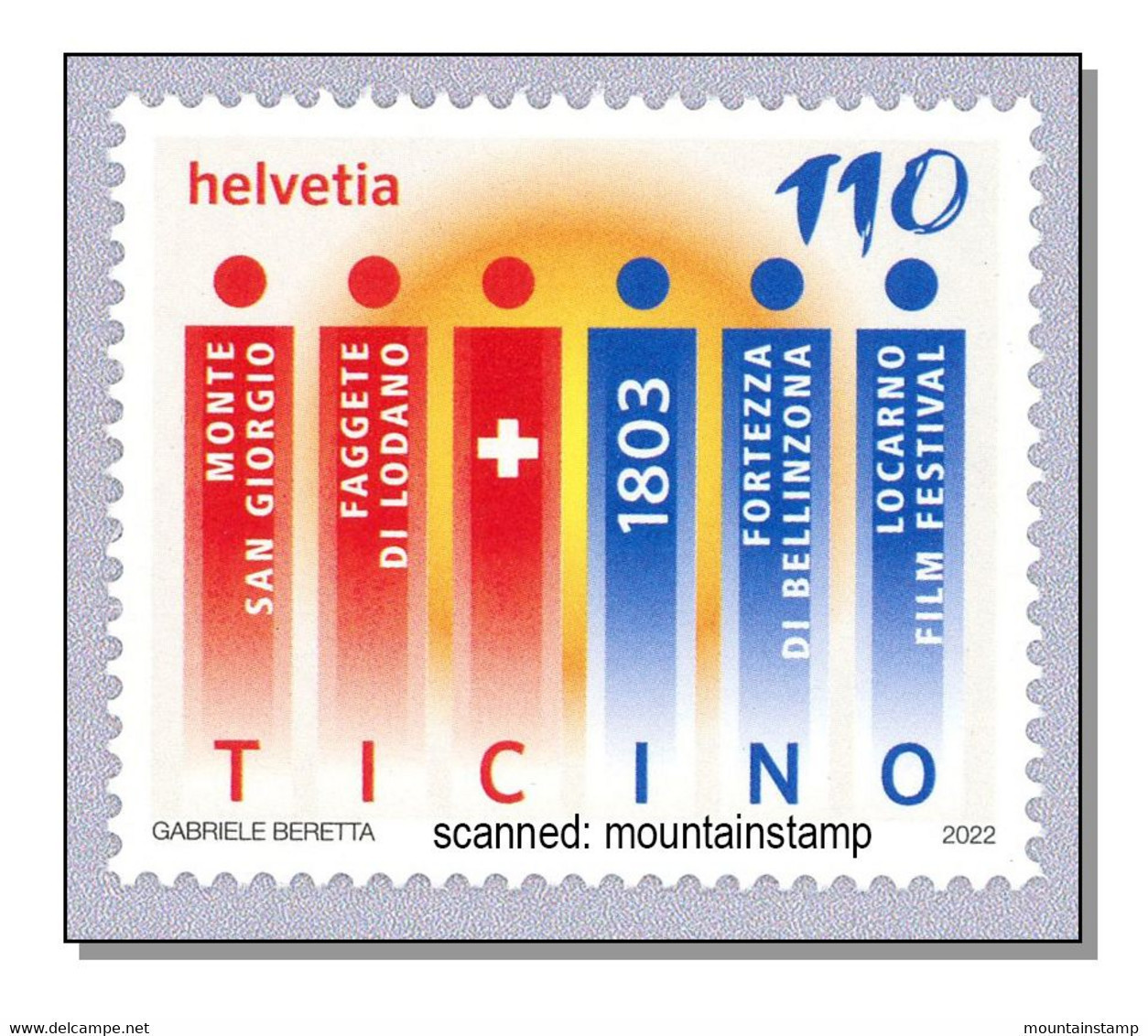 Switzerland 2022 (B22) Tessin Ticino - Stamp From Series Canton Of Switzerland ** - Unused Stamps