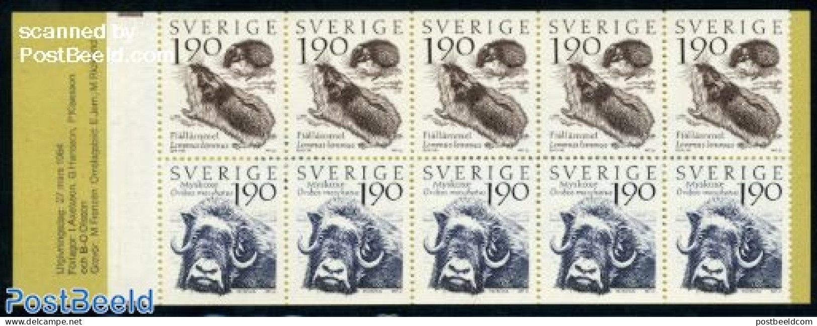 Sweden 1984 Animals Booklet, Mint NH, Nature - Animals (others & Mixed) - Cattle - Stamp Booklets - Unused Stamps