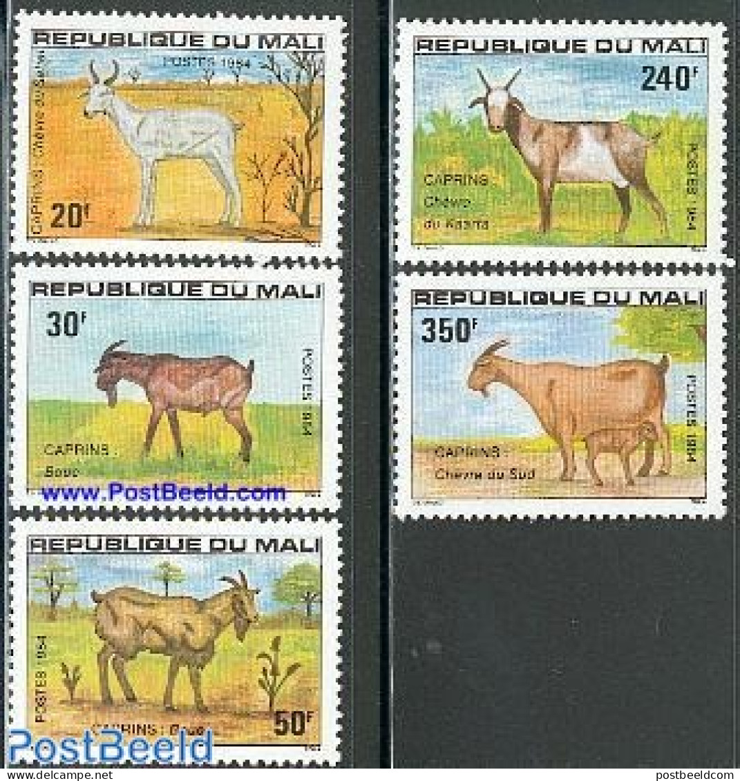 Mali 1984 Animals 5v, Mint NH, Nature - Animals (others & Mixed) - Cattle - Mali (1959-...)