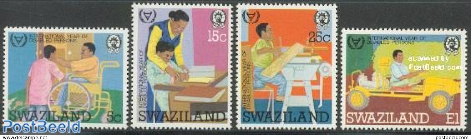 Eswatini/Swaziland 1981 International Year Of Disabled Persons 4v, Mint NH, Health - Transport - Disabled Persons - In.. - Handicaps