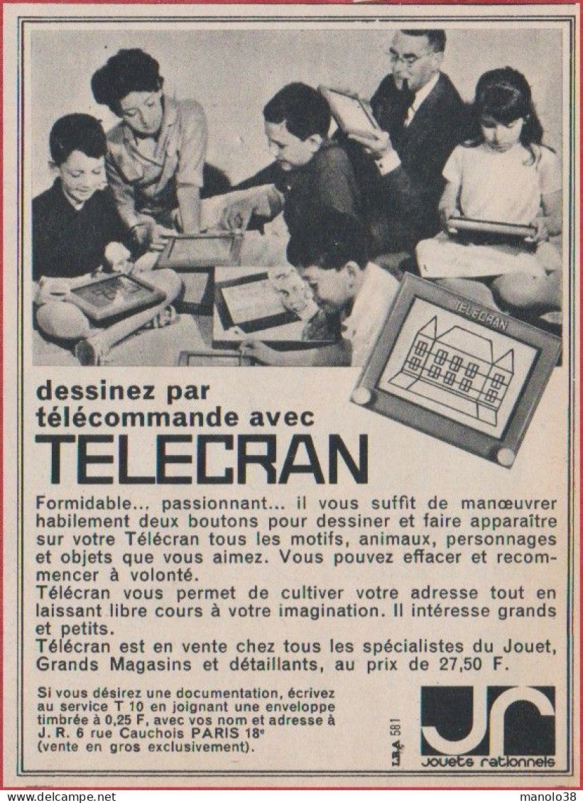 Télécran. Dessinez Par Télécommande Avec Télécran. Jouets Rationnels. 1964. - Publicités