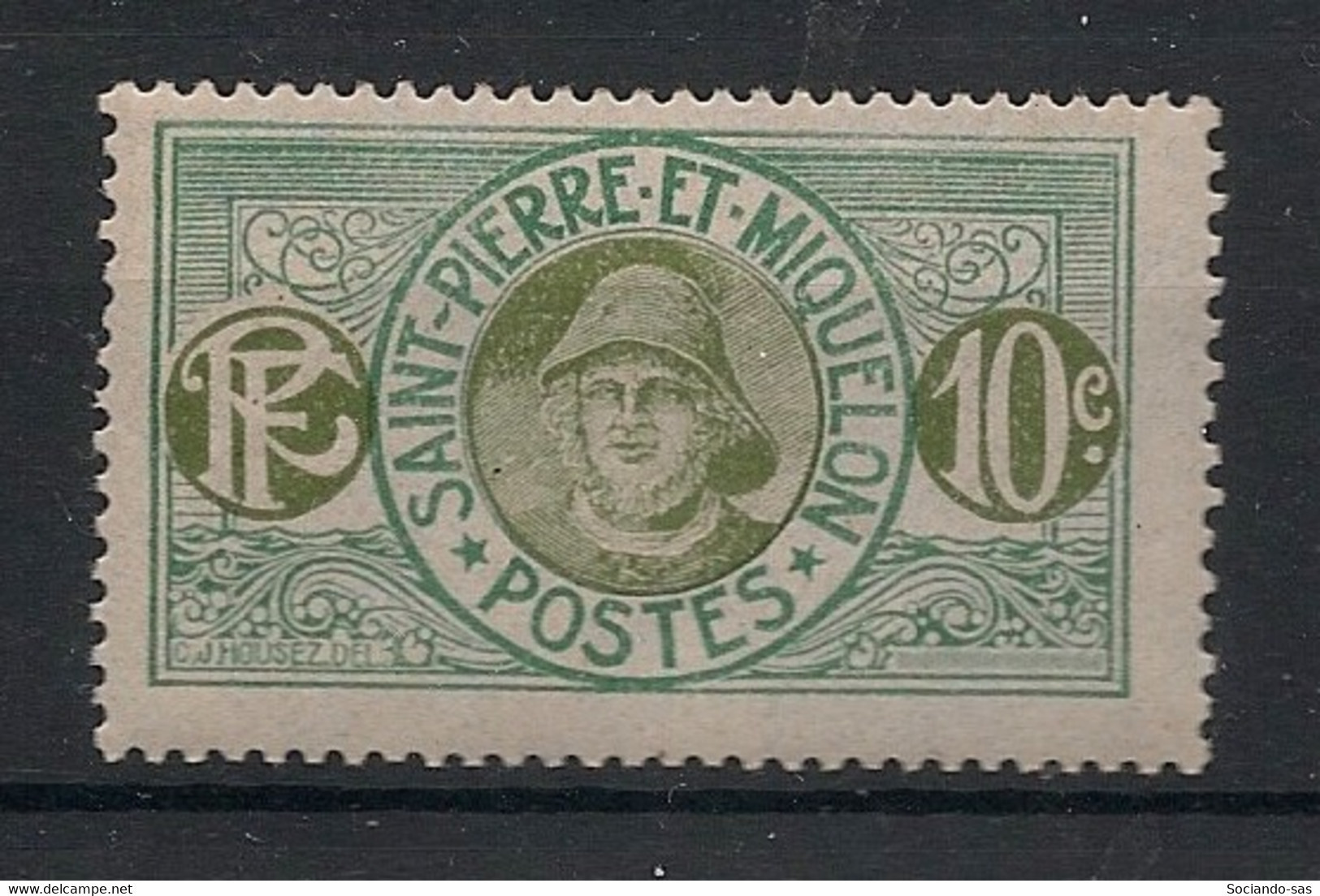 SPM - 1922-28 - N°YT. 108 - Pécheur 10c Vert - Neuf Luxe ** / MNH / Postfrisch - Unused Stamps