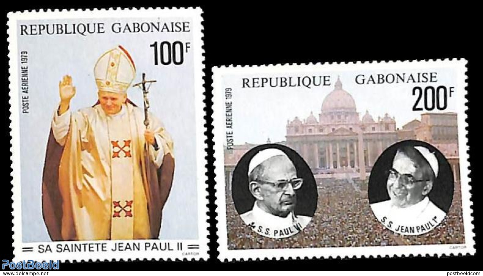 Gabon 1979 Popes 2v, Mint NH, Religion - Pope - Religion - Neufs