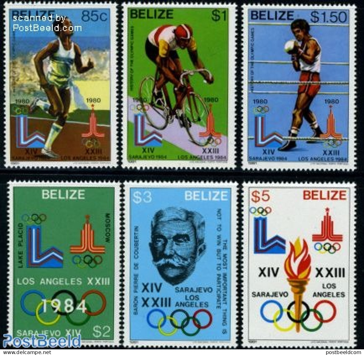 Belize/British Honduras 1981 Olympic History 6v, Mint NH, Sport - Boxing - Cycling - Olympic Games - Pugilato