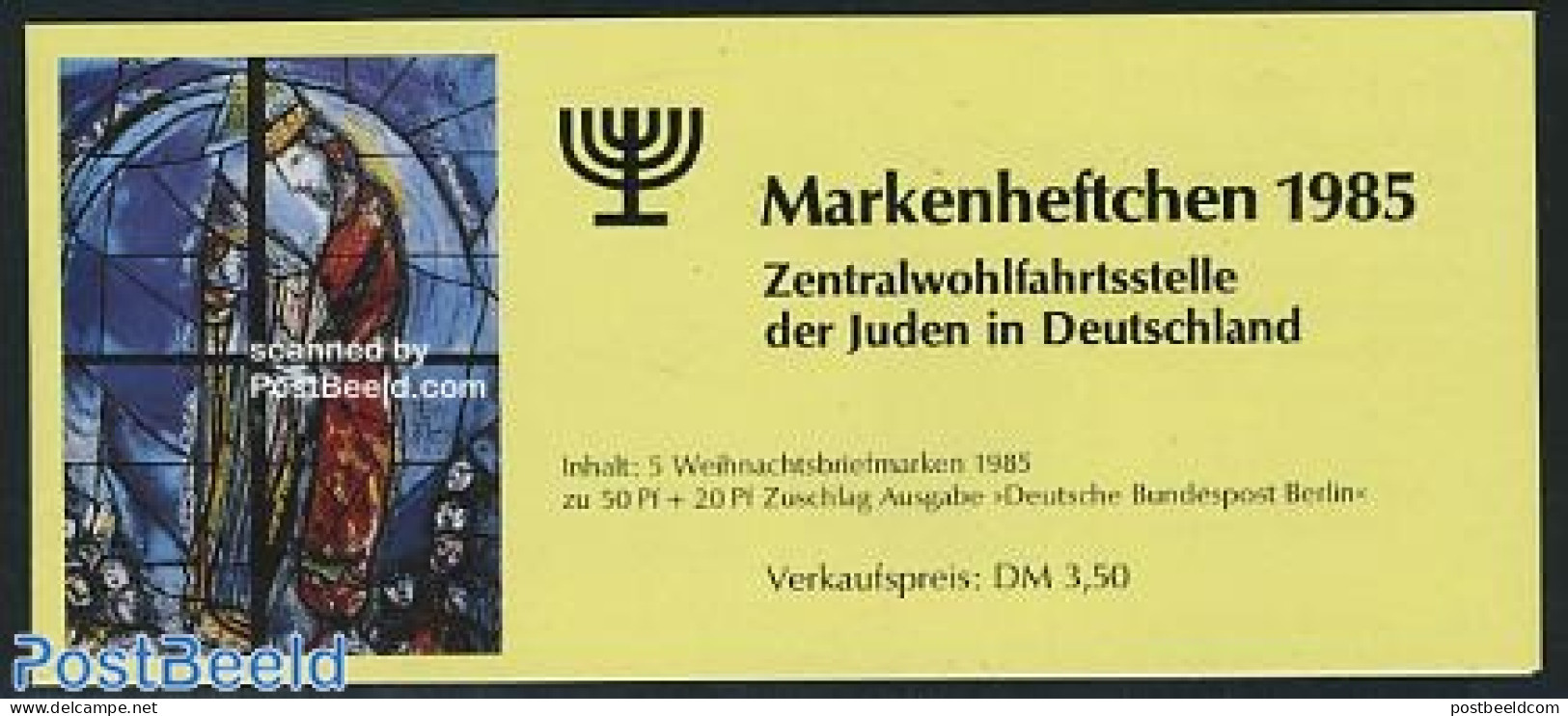 Germany, Berlin 1985 Christmas, Jewish Welfare Ass. Booklet, Mint NH, Religion - Christmas - Judaica - Stamp Booklets .. - Neufs