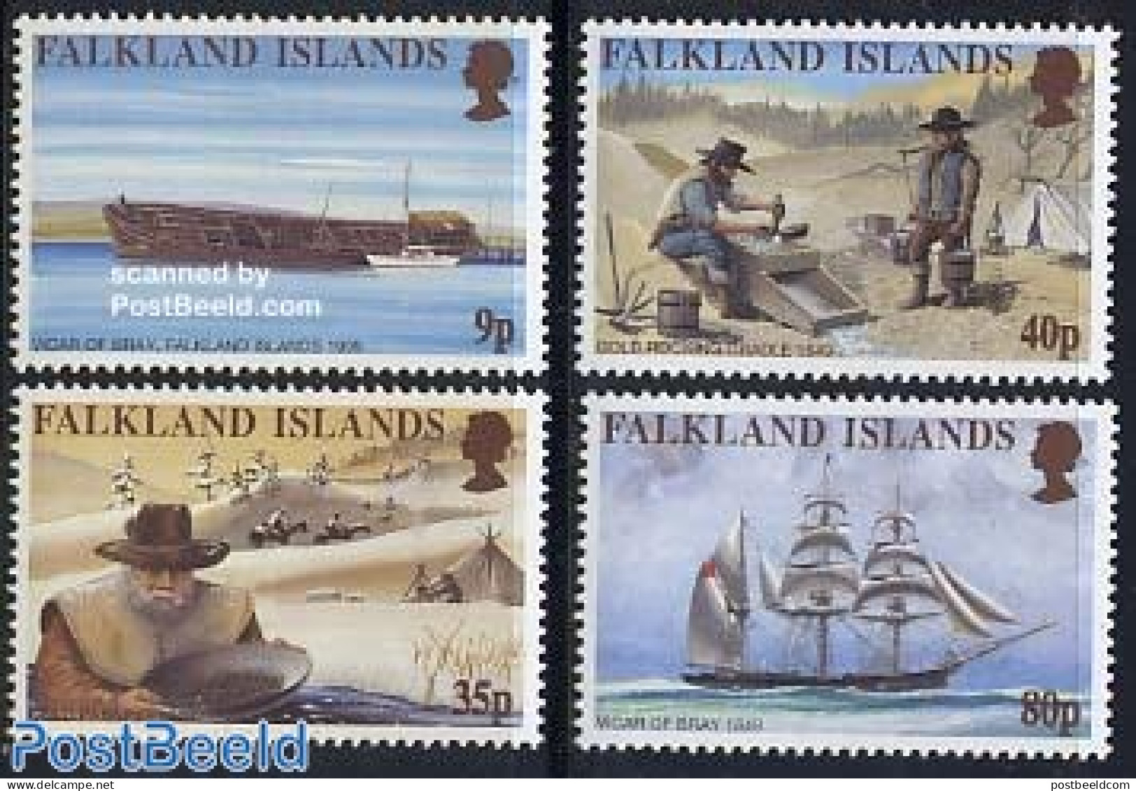 Falkland Islands 1999 Gold Rush 4v, Mint NH, Science - Transport - Mining - Ships And Boats - Bateaux