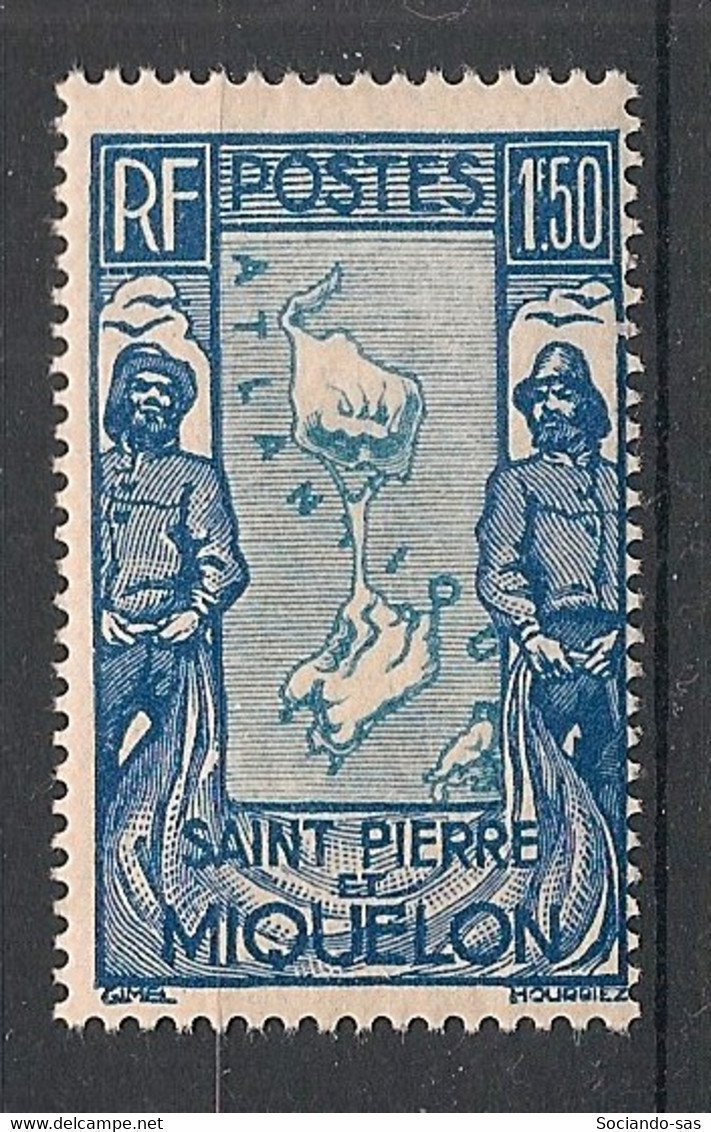 SPM - 1932-33 - N°YT. 153 - Carte 1f50 Bleu - Neuf Luxe ** / MNH / Postfrisch - Unused Stamps