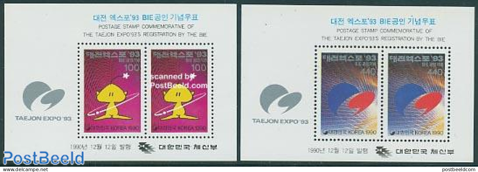 Korea, South 1990 Expo 93 2 S/s, Mint NH - Corea Del Sud