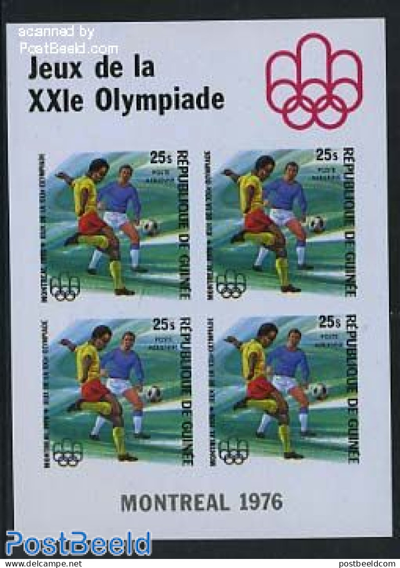 Guinea, Republic 1976 Olympic Games, Football S/s Imperforated, Mint NH, Sport - Football - Olympic Games - Other & Unclassified