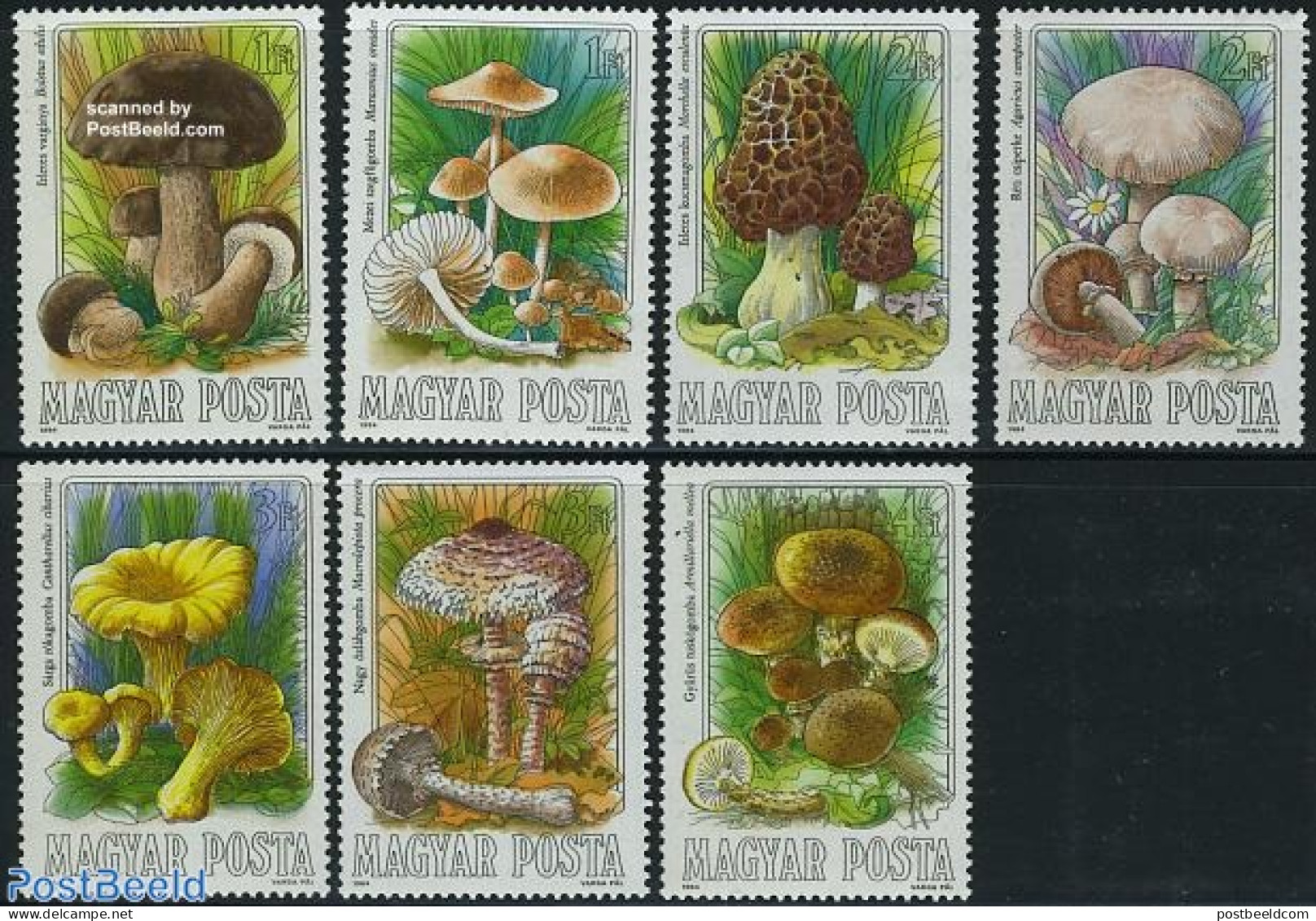 Hungary 1984 Mushrooms 7v, Mint NH, Nature - Mushrooms - Unused Stamps