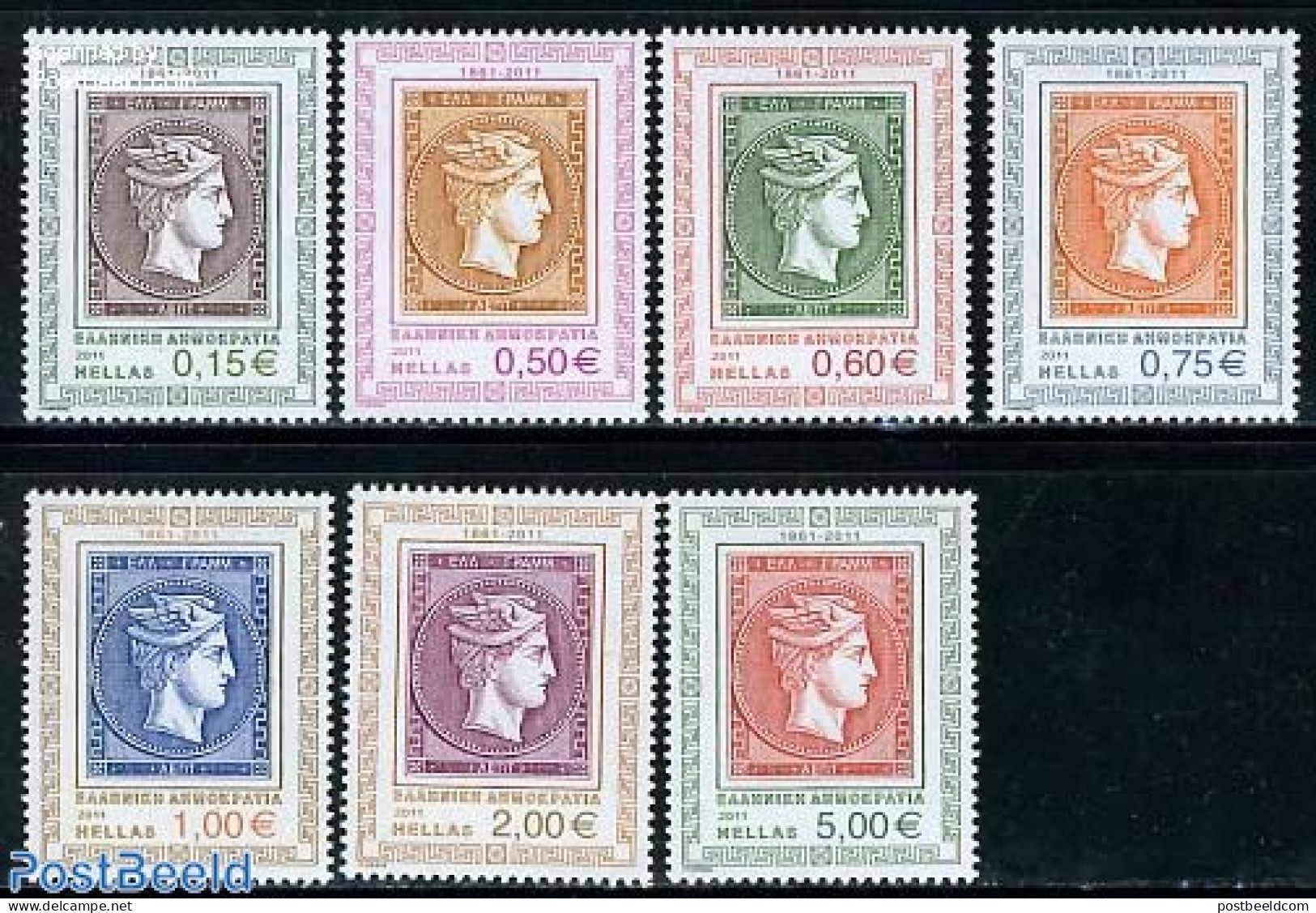 Greece 2011 150 Years Stamps 7v, Mint NH, Stamps On Stamps - Unused Stamps