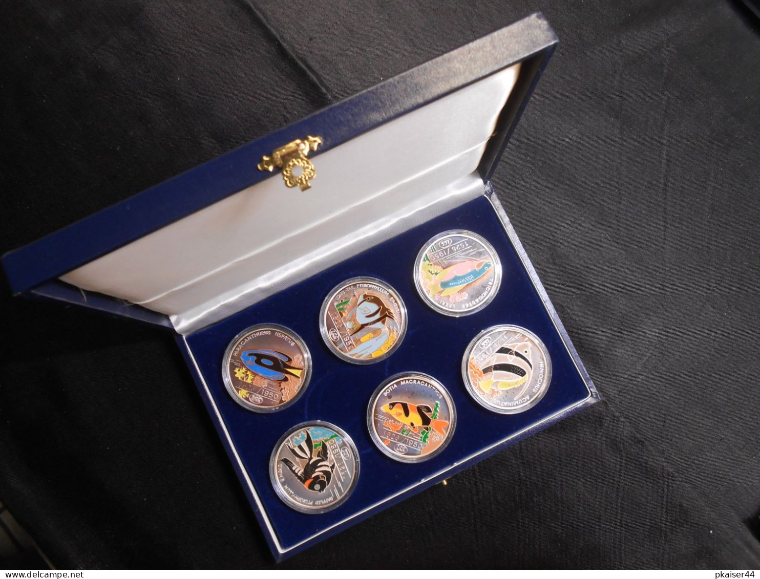 Nord Korea  1996  6 X Münzen In Kapsel / Etui / Zertifikat   Fische  Silber  6 Uz  999/1000  Proof   500 WON - Ric - Corée Du Nord