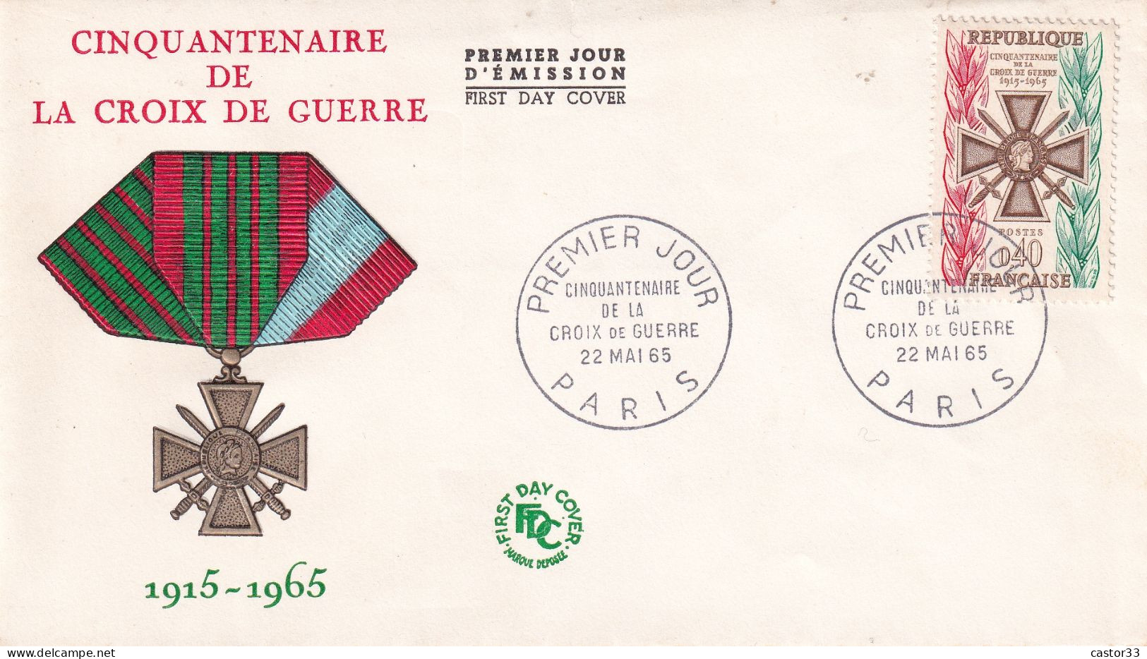 1er Jour, Cinquantenaire De La Croix De Guerre - 1960-1969