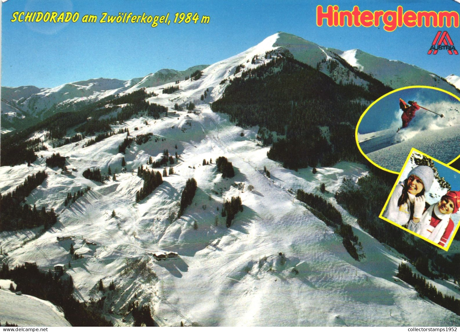 HINTERGLEMM, SALZBURG, MULTIPLE VIEWS, MOUNTAIN, SKI RESORT, WOMEN, ARCHITECTURE, AUSTRIA, POSTCARD - Sonstige & Ohne Zuordnung