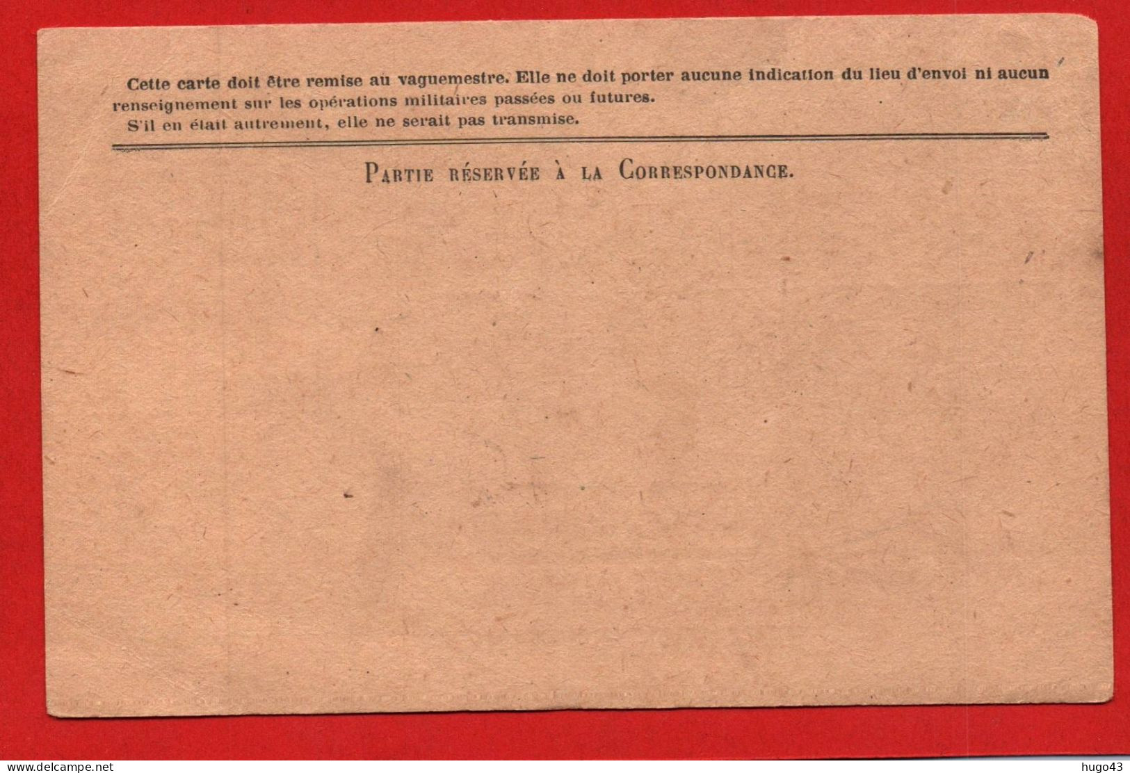 (RECTO / VERSO) CARTE - CORRESPONDANCE DES ARMEES DE LA REPUBLIQUE - NON VOYAGEE - Lettres & Documents