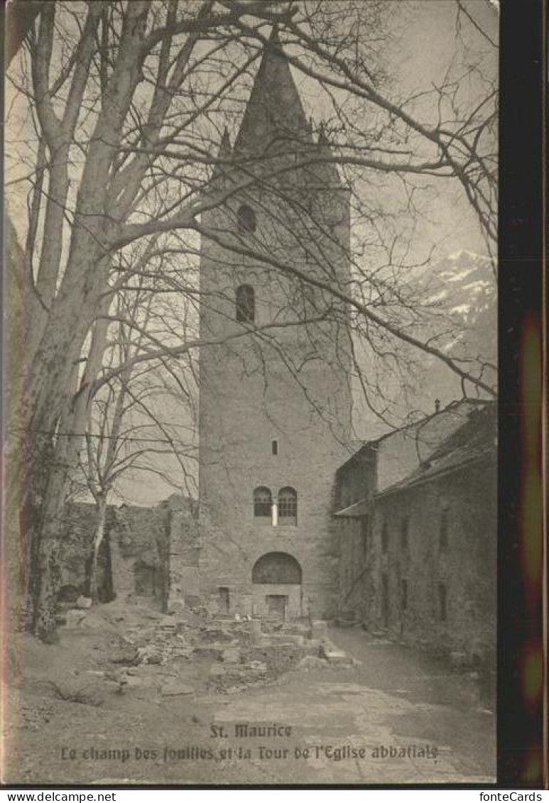 11303314 St Moritz GR Le Champ Des Fouilles Et La Tour De L'Eglise Abbatials St. - Autres & Non Classés