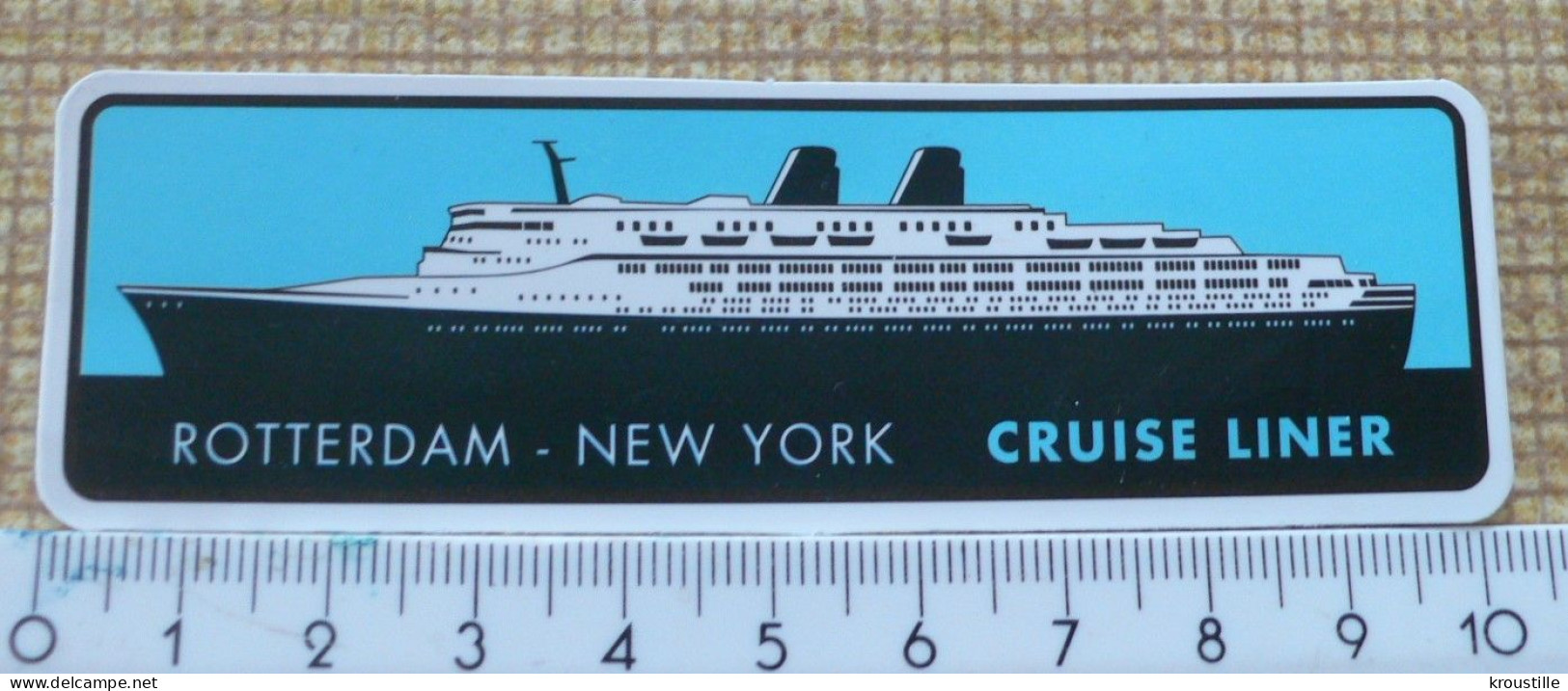 AUTOCOLLANT REGION ROTTERDAM NEW YORK CRUISE LINER - THEME BATEAU - Autocollants