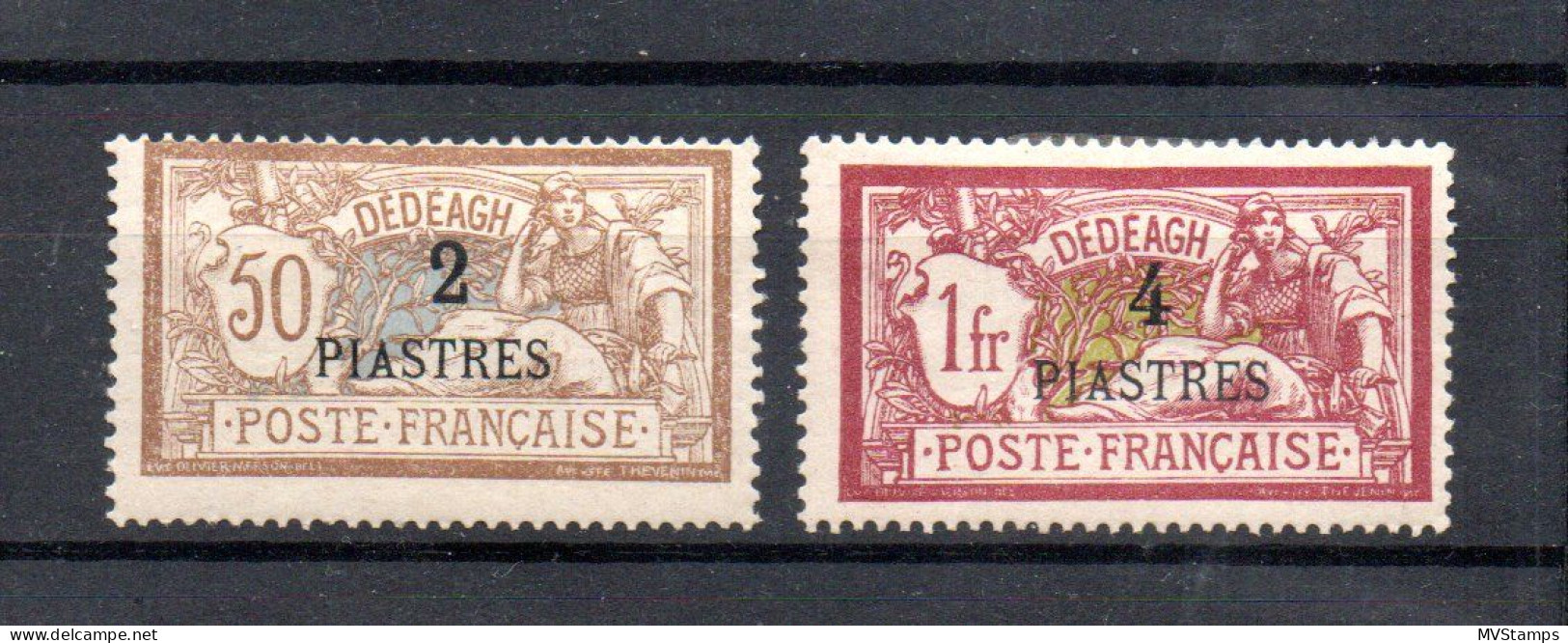 France Post In Dedeagh 1893 Old Definitive Stamps (Michel 5/6) MLH - Neufs