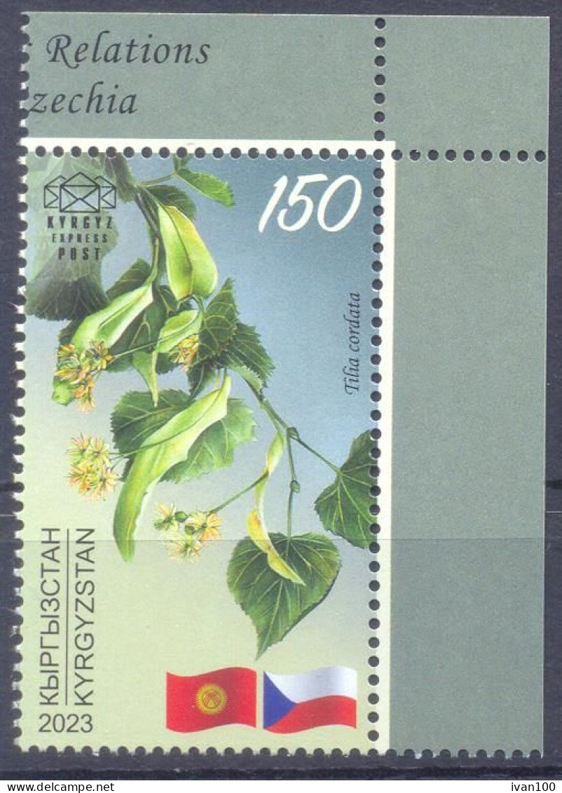 2024.Kyrgyzstan, 30y Of Diplomatic Relations With Czechia, Flowers,  1v,  Mint/** - Kirgizië