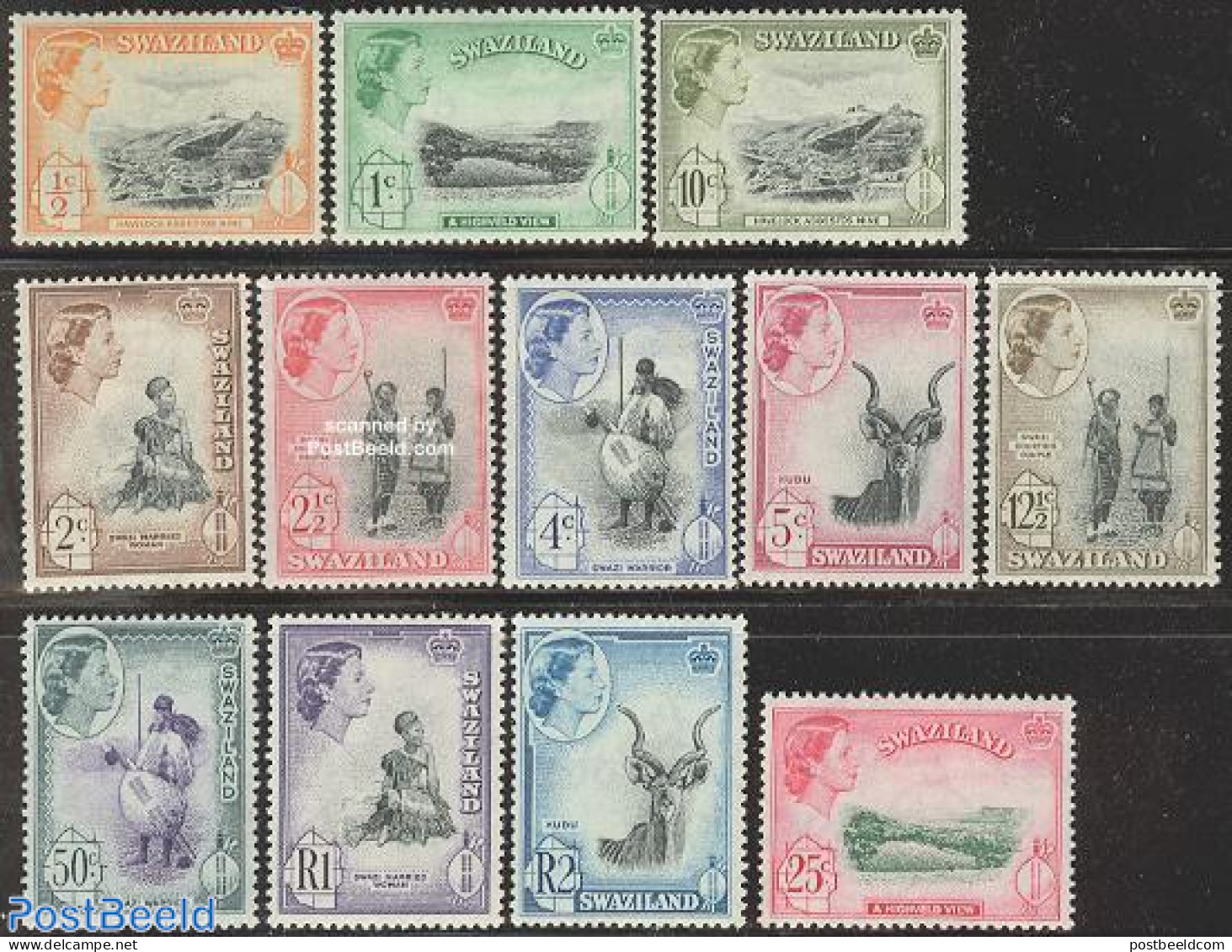 Eswatini/Swaziland 1961 Definitives 12v, Mint NH, Nature - Animals (others & Mixed) - Wild Mammals - Swaziland (1968-...)