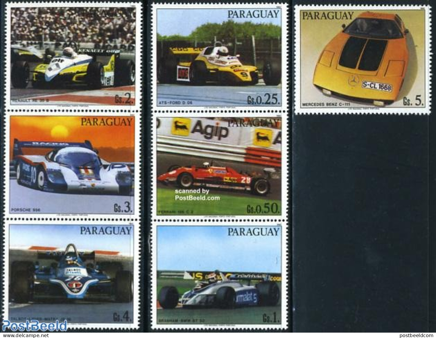 Paraguay 1983 Autosport 7v, Mint NH, Sport - Transport - Autosports - Sport (other And Mixed) - Automobiles - Ferrari - Cars