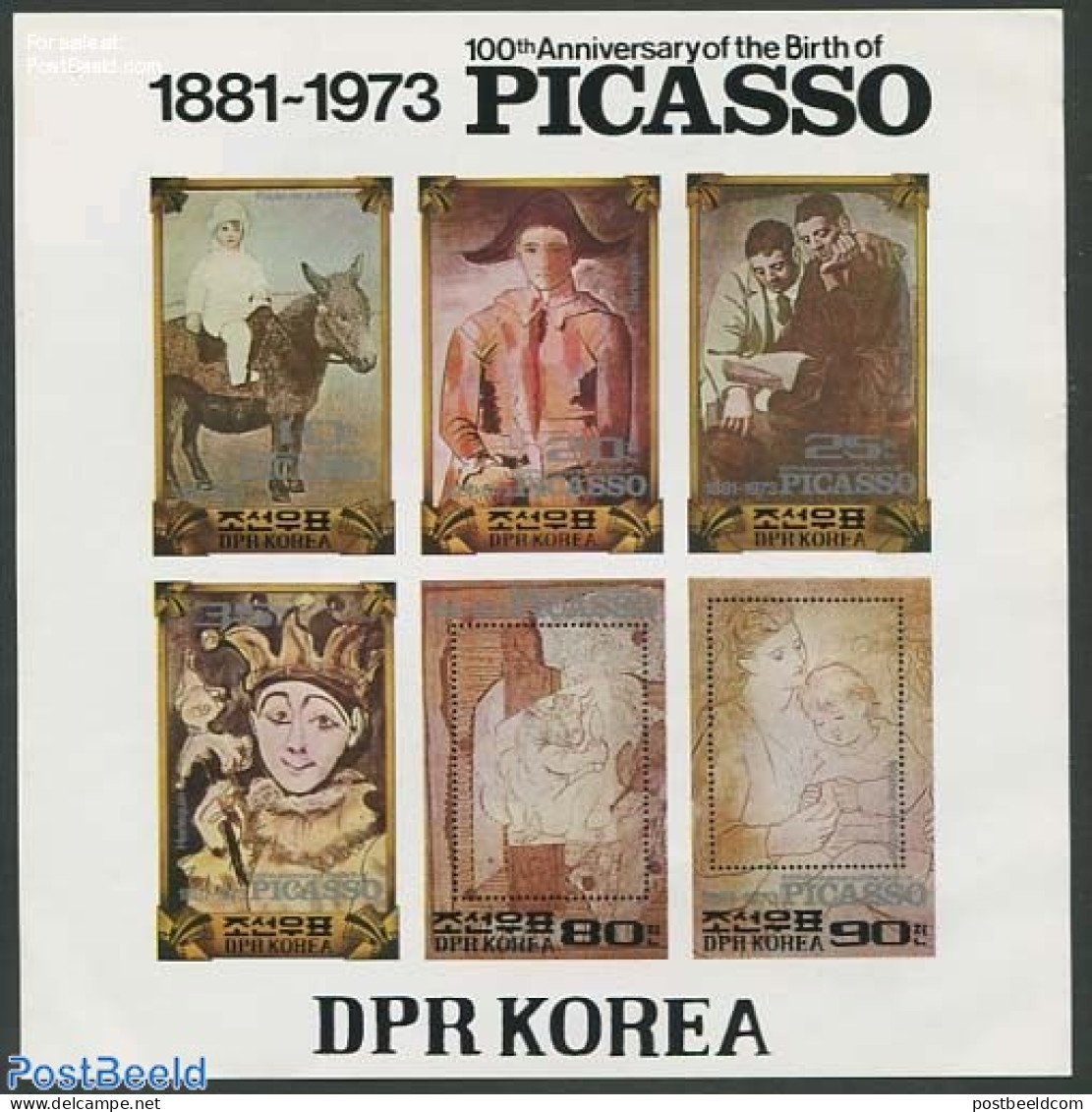 Korea, North 1982 Picasso S/s Imperforated, Mint NH, Art - Modern Art (1850-present) - Pablo Picasso - Paintings - Corée Du Nord
