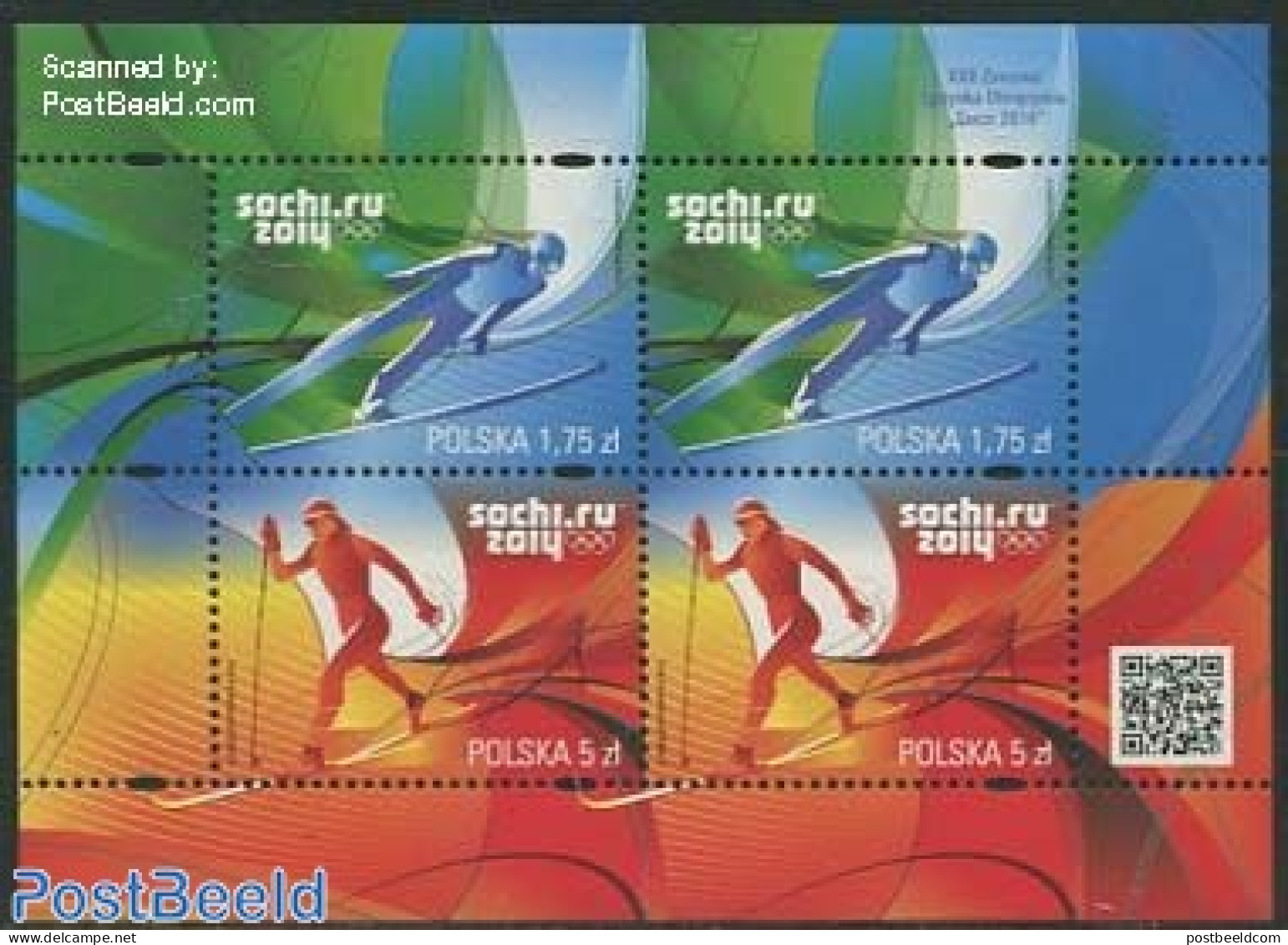 Poland 2014 Olympic Winter Games Sochi S/s, Mint NH, Sport - Olympic Winter Games - Skiing - Unused Stamps