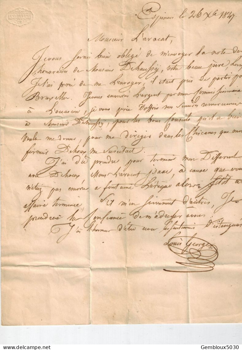 Précurseur écrite Vers Fontaine-L'évêque - 1830-1849 (Independent Belgium)