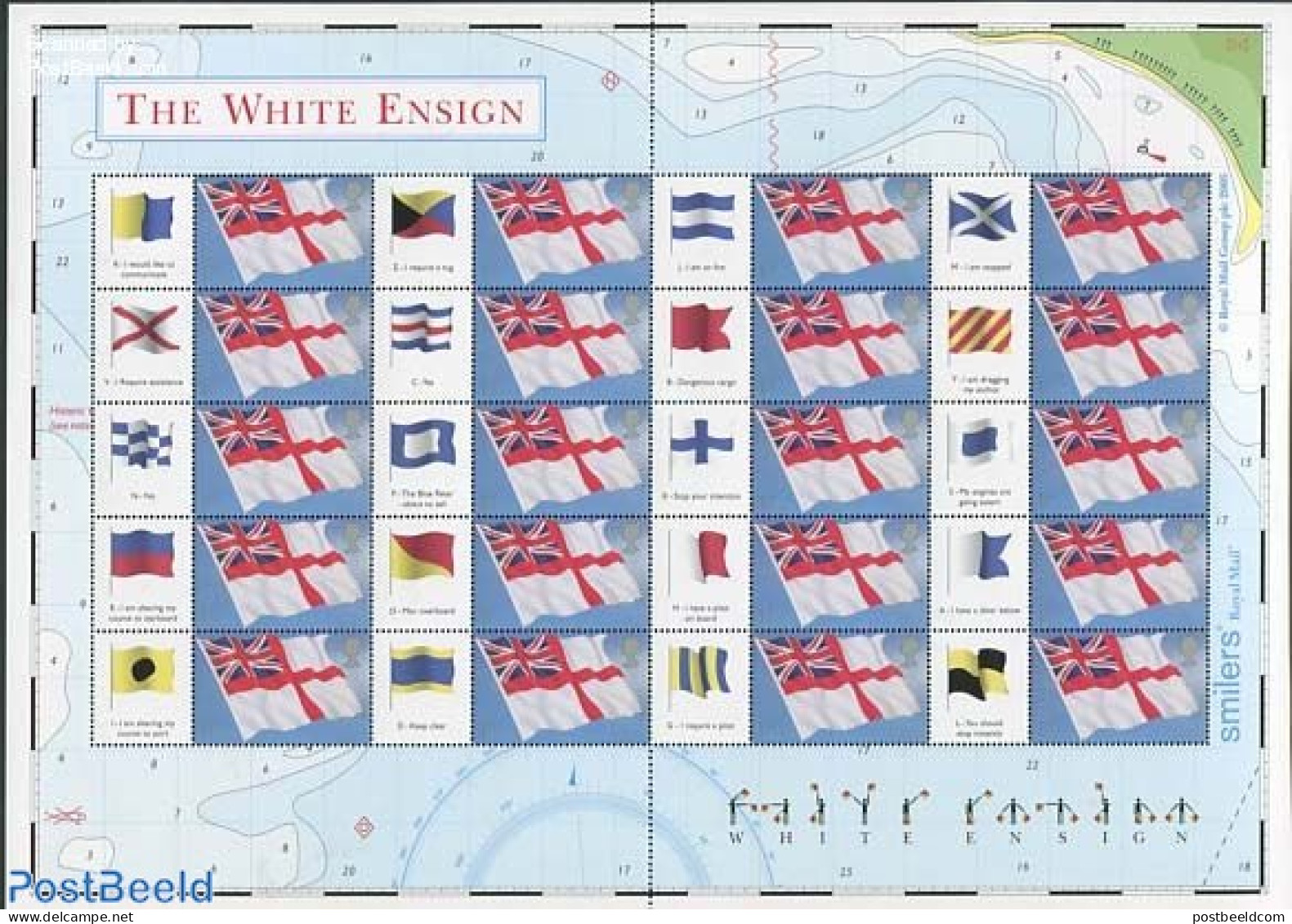 Great Britain 2005 The White Ensign, Label Sheet, Mint NH - Ungebraucht