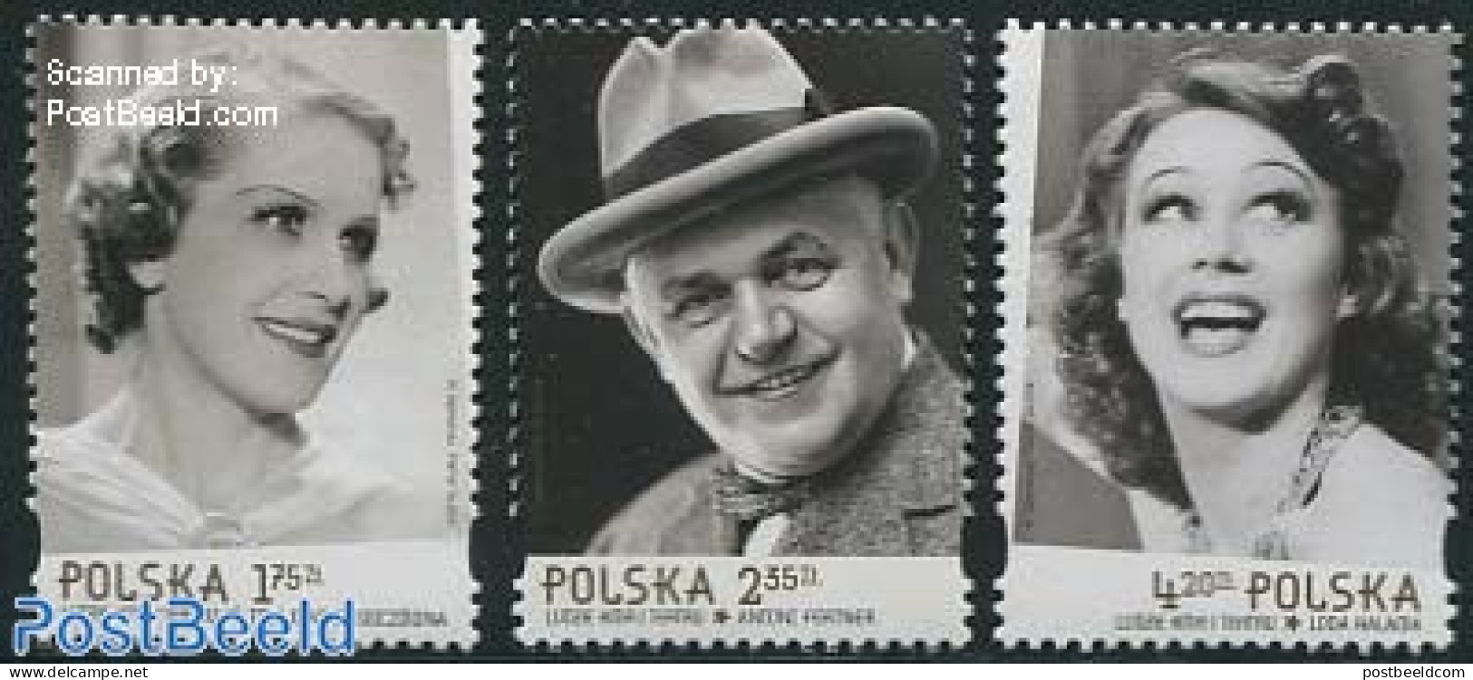 Poland 2014 Theatre & Movie Stars 3v, Mint NH, Performance Art - Movie Stars - Theatre - Neufs