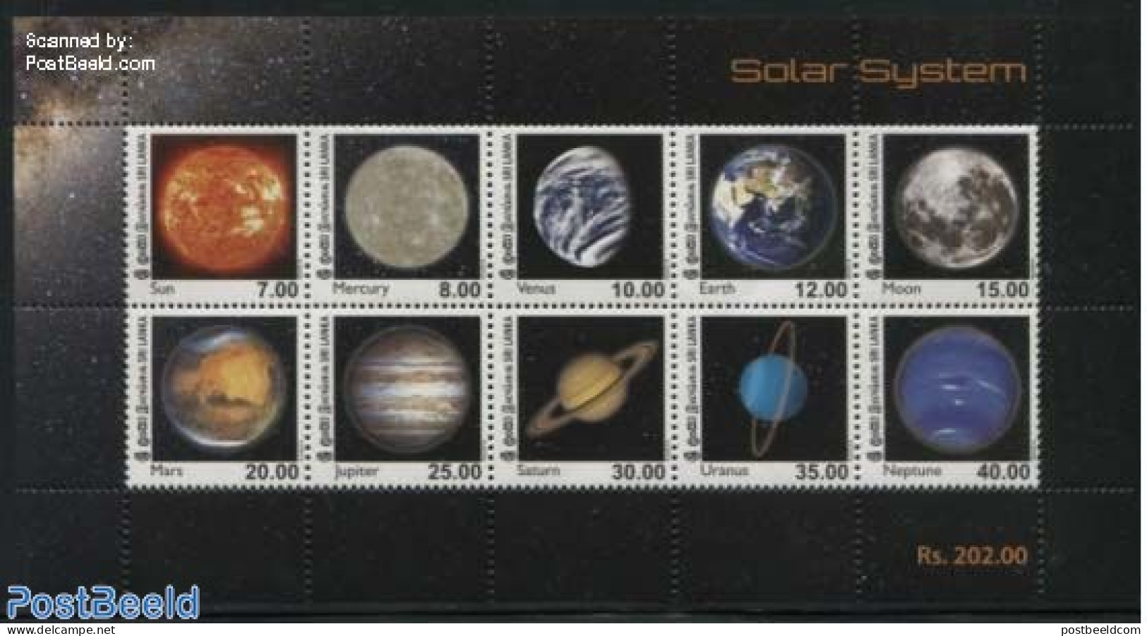Sri Lanka (Ceylon) 2014 Solar System 10v M/s, Mint NH, Science - Astronomy - Astrologie