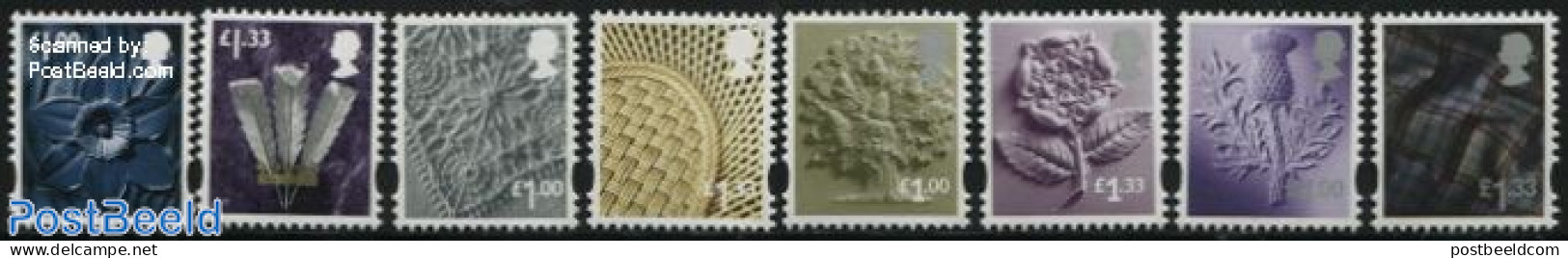 Great Britain 2015 Regionals 8v, Mint NH, History - Nature - Various - Coat Of Arms - Flowers & Plants - Textiles - Ongebruikt
