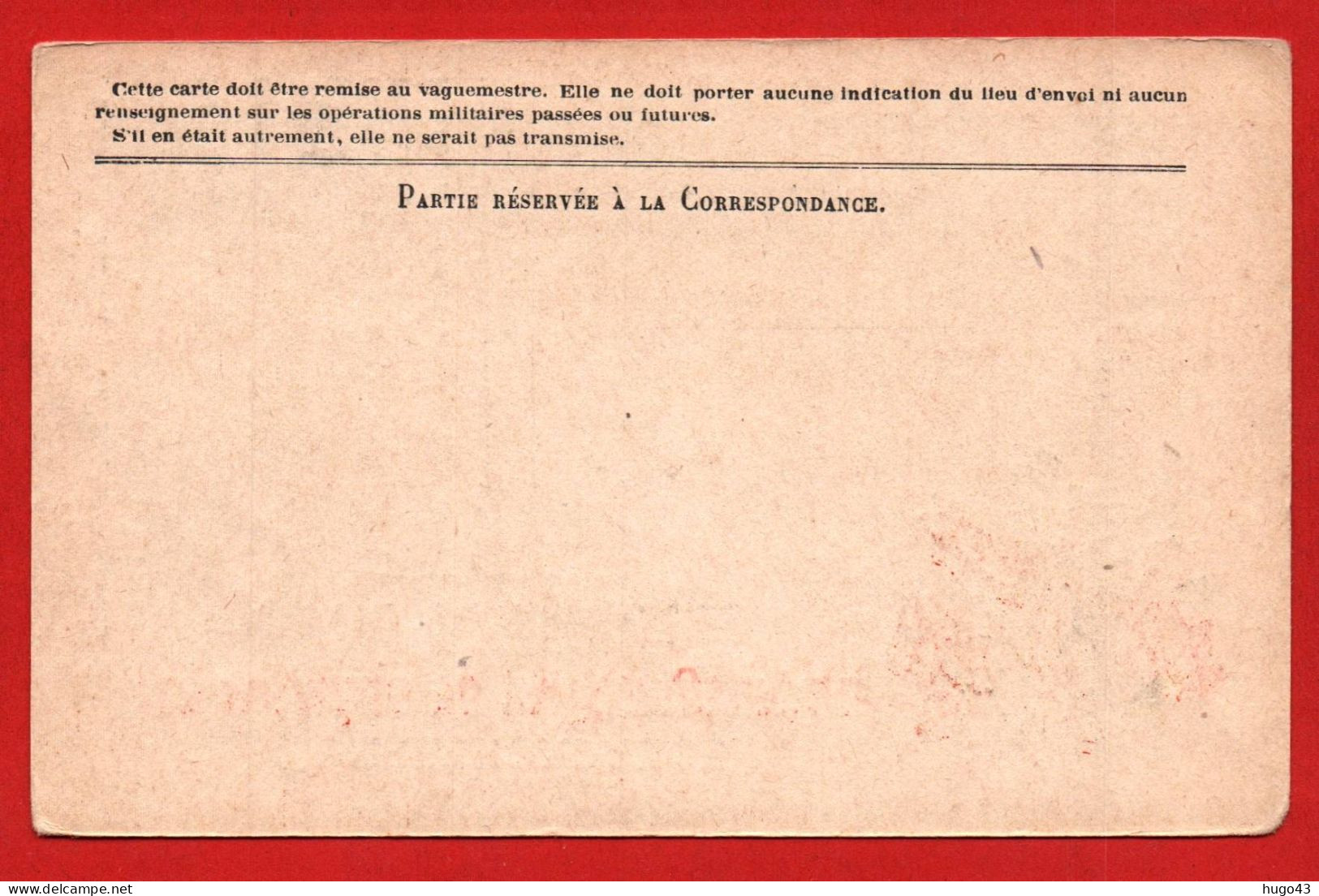 (RECTO / VERSO) CARTE - CORRESPONDANCE DES ARMEES DE LA REPUBLIQUE EN COULEUR - NON VOYAGEE - Lettres & Documents