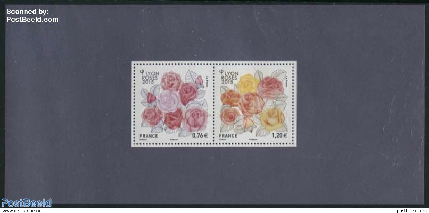 France 2015 Lyon Roses Special S/s, Mint NH, Nature - Flowers & Plants - Roses - Nuovi