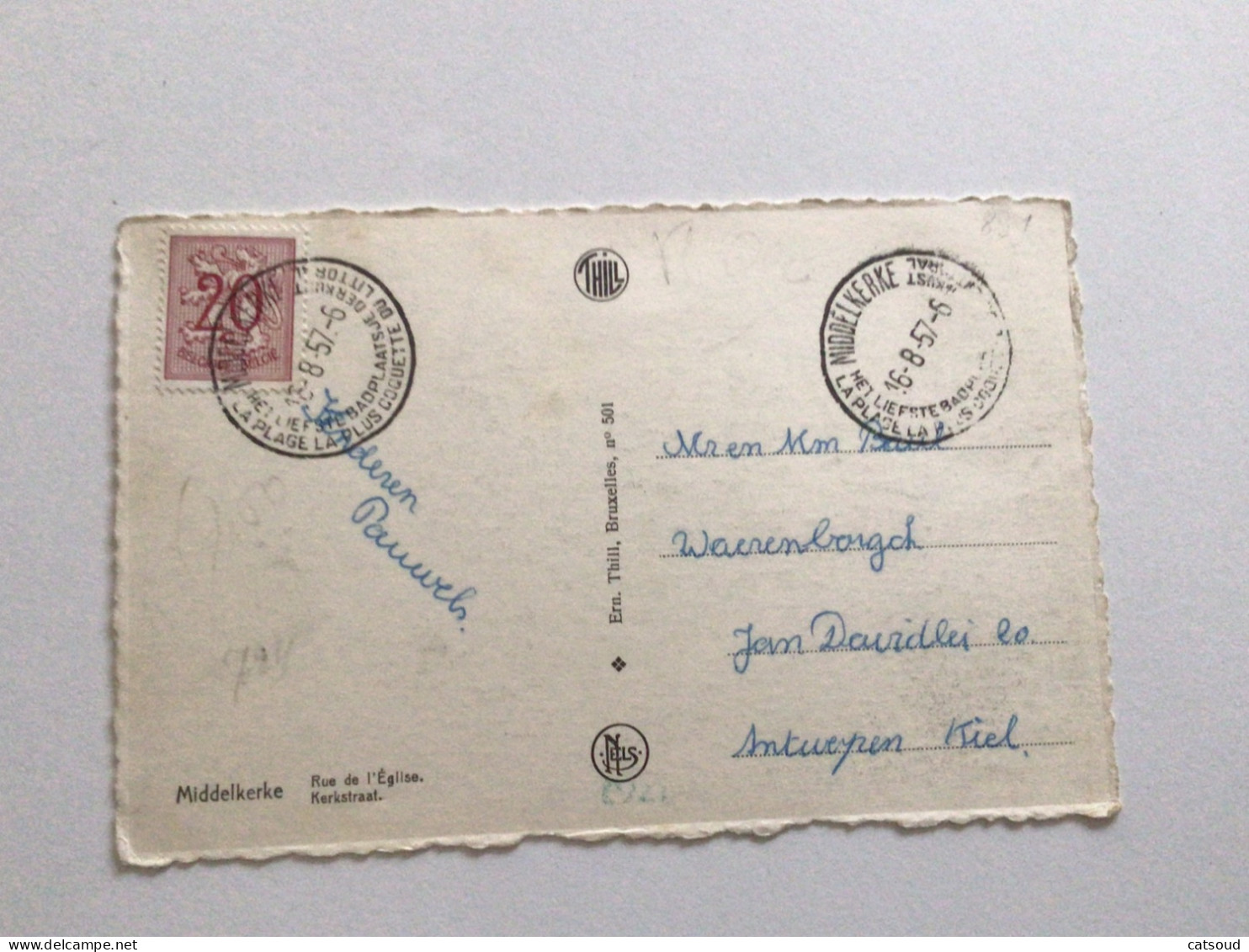 Carte Postale Ancienne (1957) Middelkerke Rue De L’Église - Kerkstraat - Middelkerke