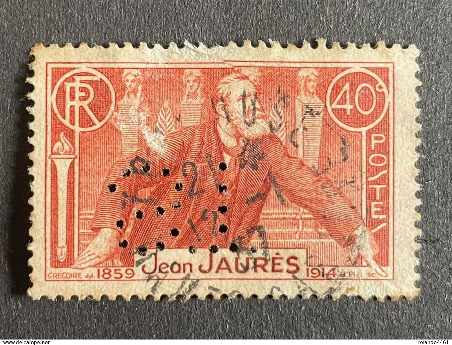 FRANE S N° 318 1936 ST 208 Indice 5 Perforé Perforés Perfins Perfin ! - Other & Unclassified