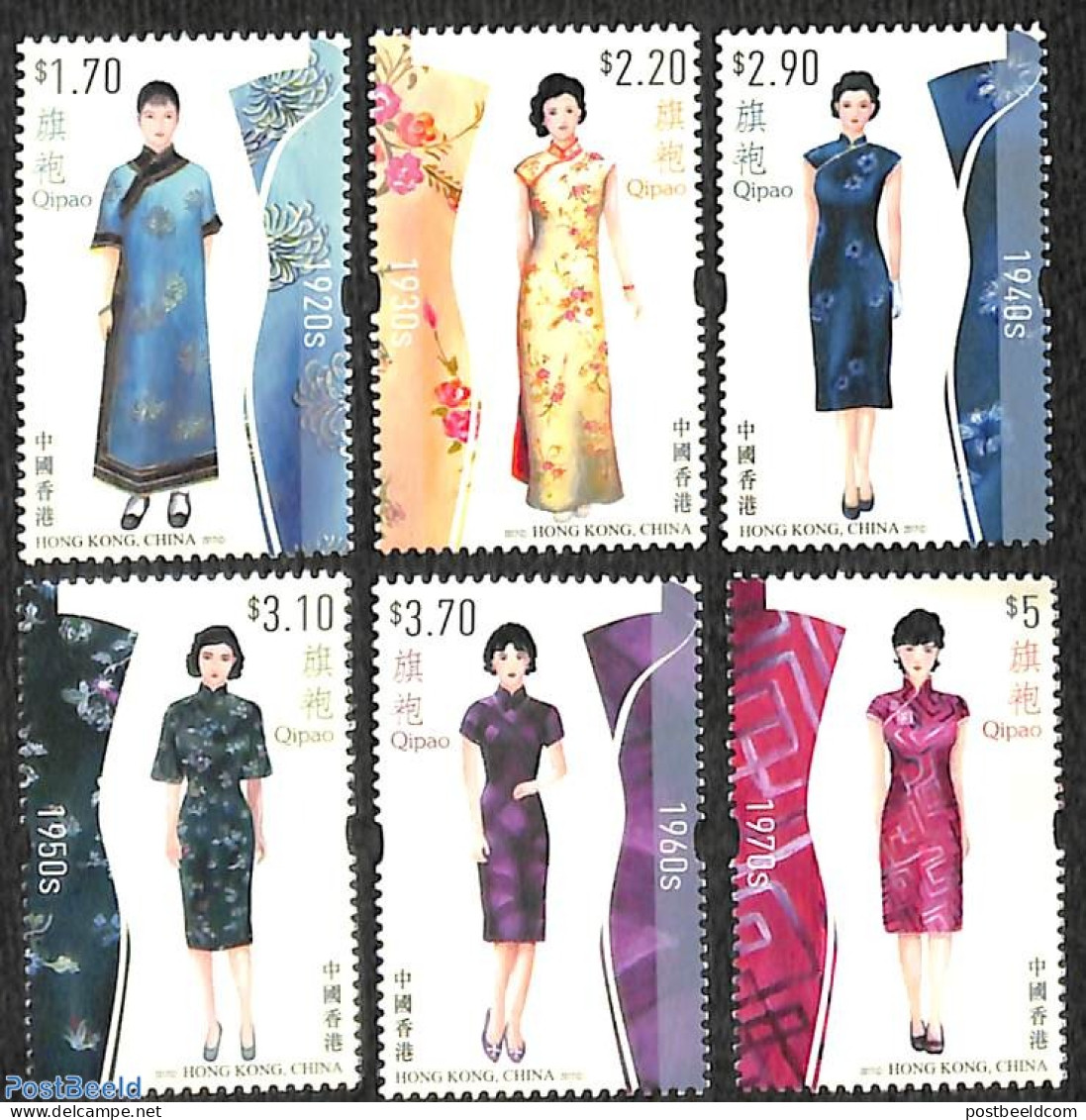 Hong Kong 2017 Qipao, Fashion 6v, Mint NH, Art - Fashion - Unused Stamps