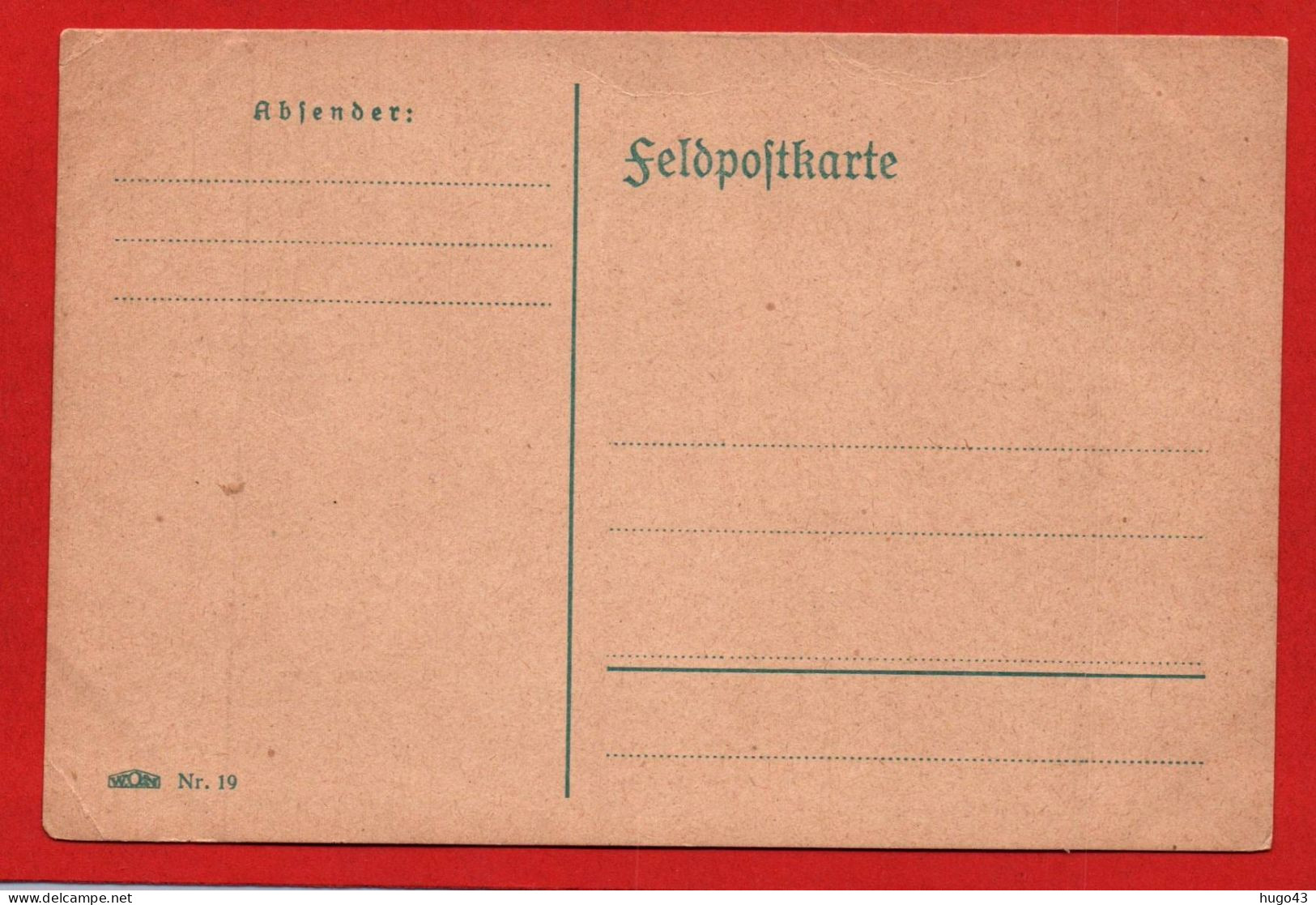 CARTE - FELDPOSTKARTE - PLI BAS A GAUCHE - NON VOYAGEE - Lettres & Documents