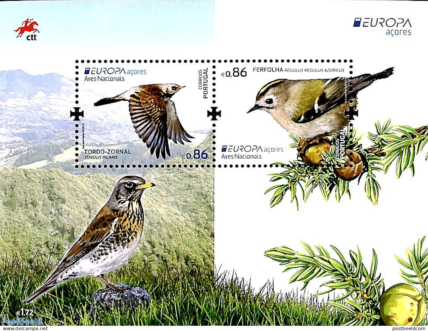 Azores 2019 Europa, Birds S/s, Mint NH, History - Nature - Europa (cept) - Birds - Azores