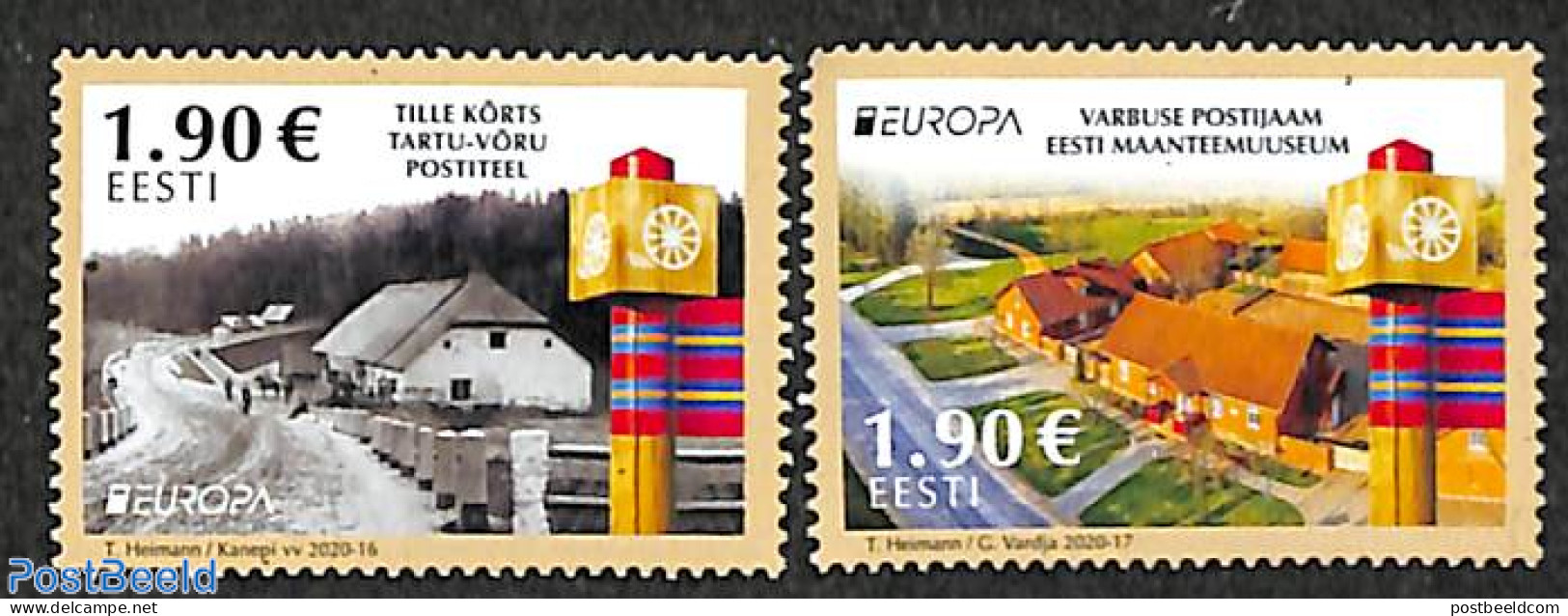Estonia 2020 Europa, Old Postal Roads 2v, Mint NH, History - Europa (cept) - Post - Poste